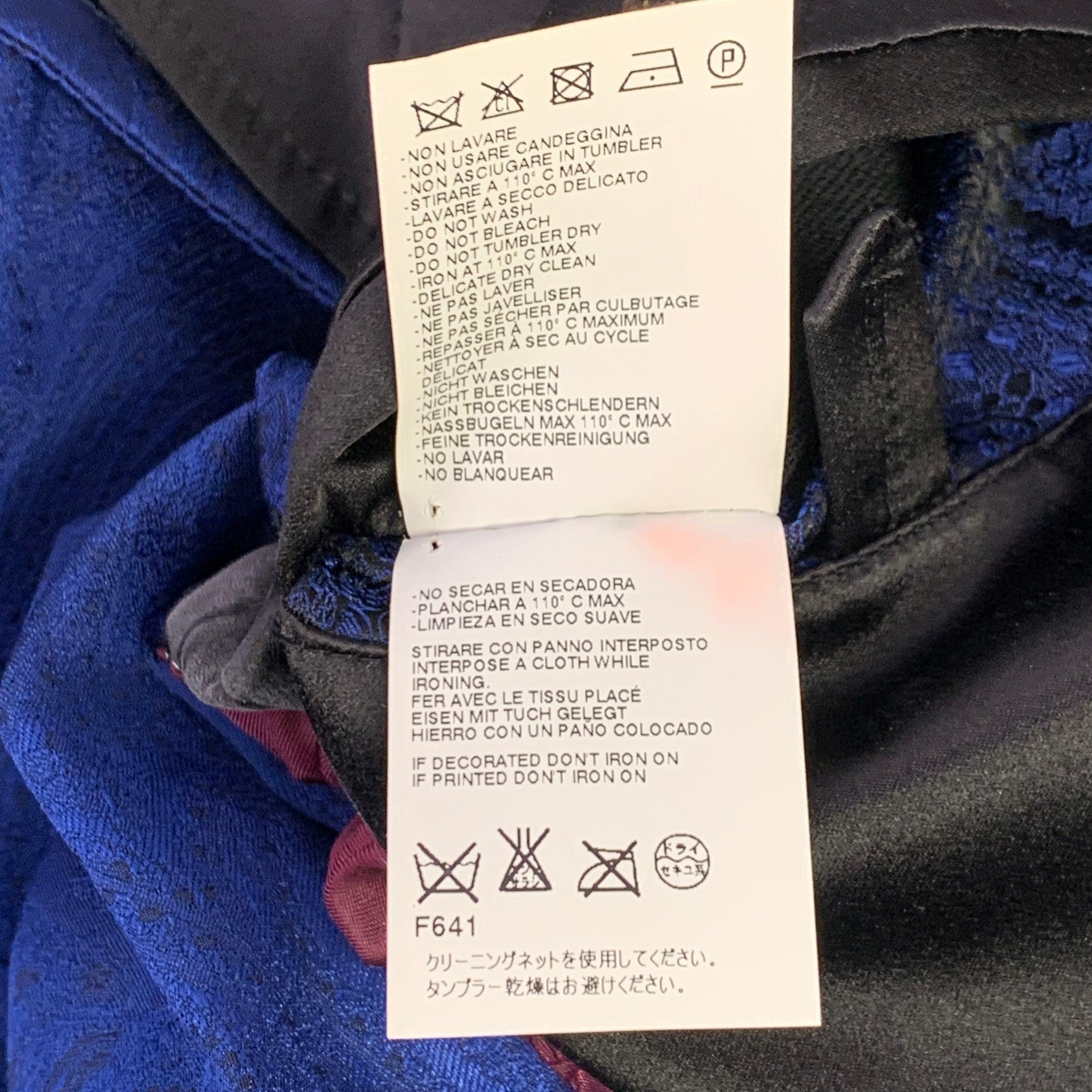 DSQUARED2 Größe 40 Blau Schwarz Paisley Polyester Seide Jacquard Smoking Sportmantel im Angebot 5