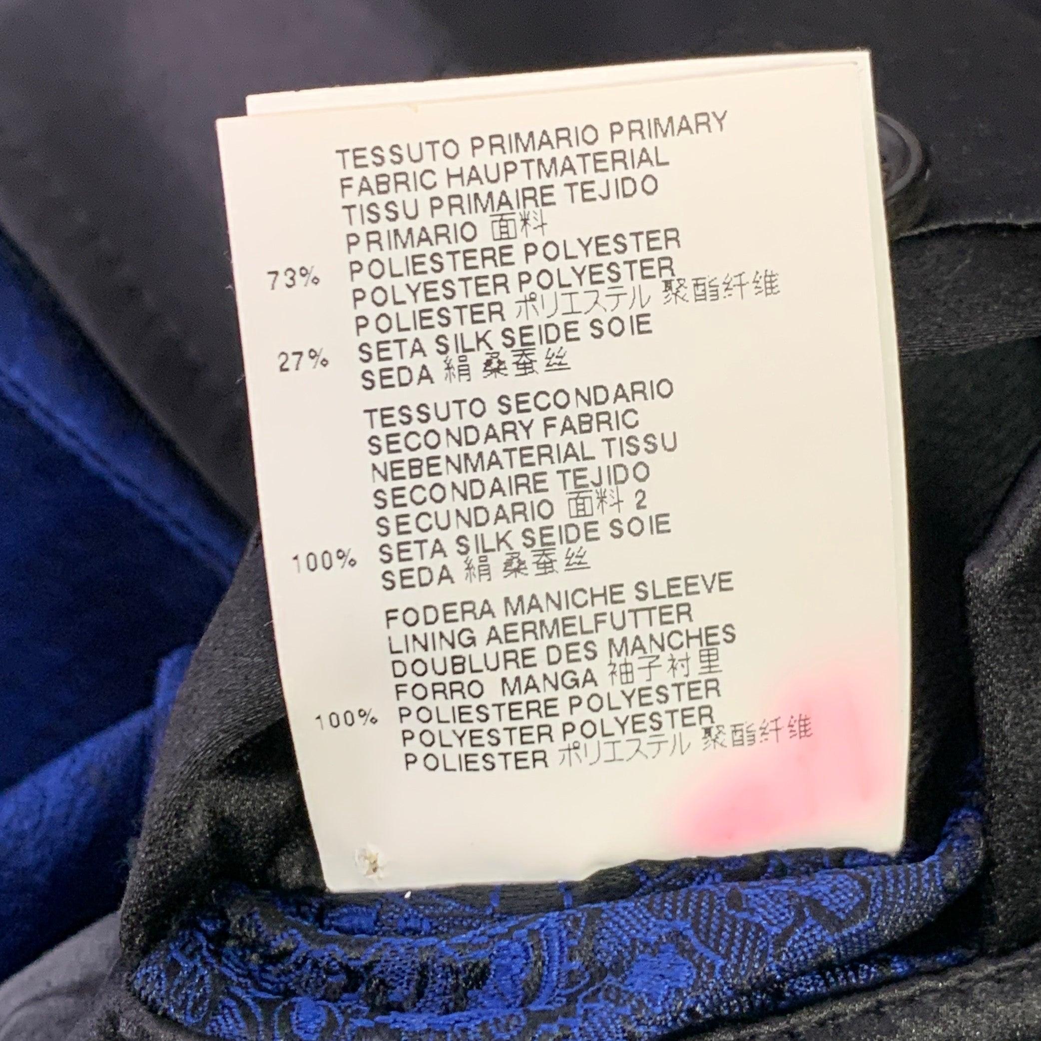 DSQUARED2 Größe 40 Blau Schwarz Paisley Polyester Seide Jacquard Smoking Sportmantel im Angebot 6