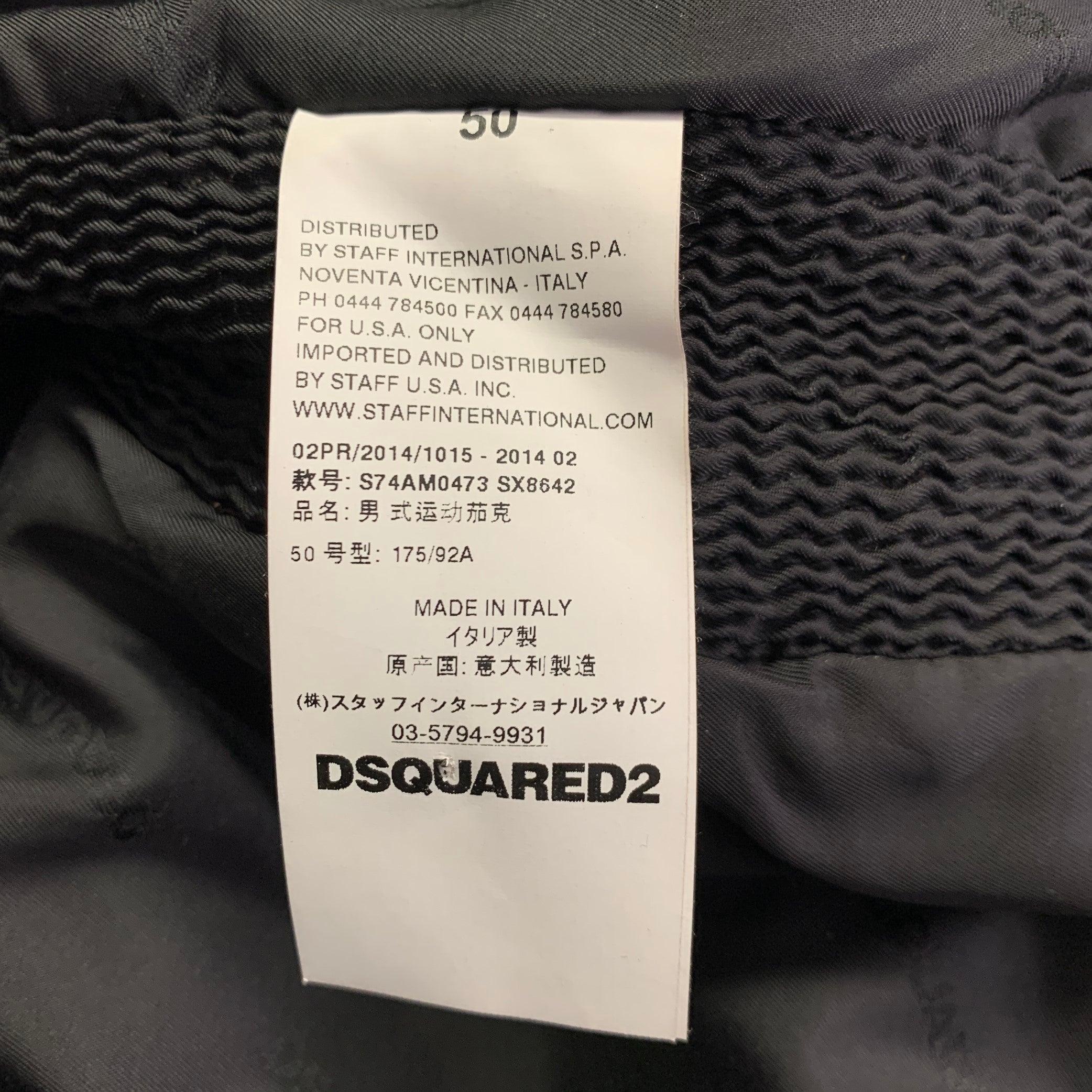 DSQUARED2 Size 40 Brown Distressed Leather Slim Fit Biker Jacket For Sale 1