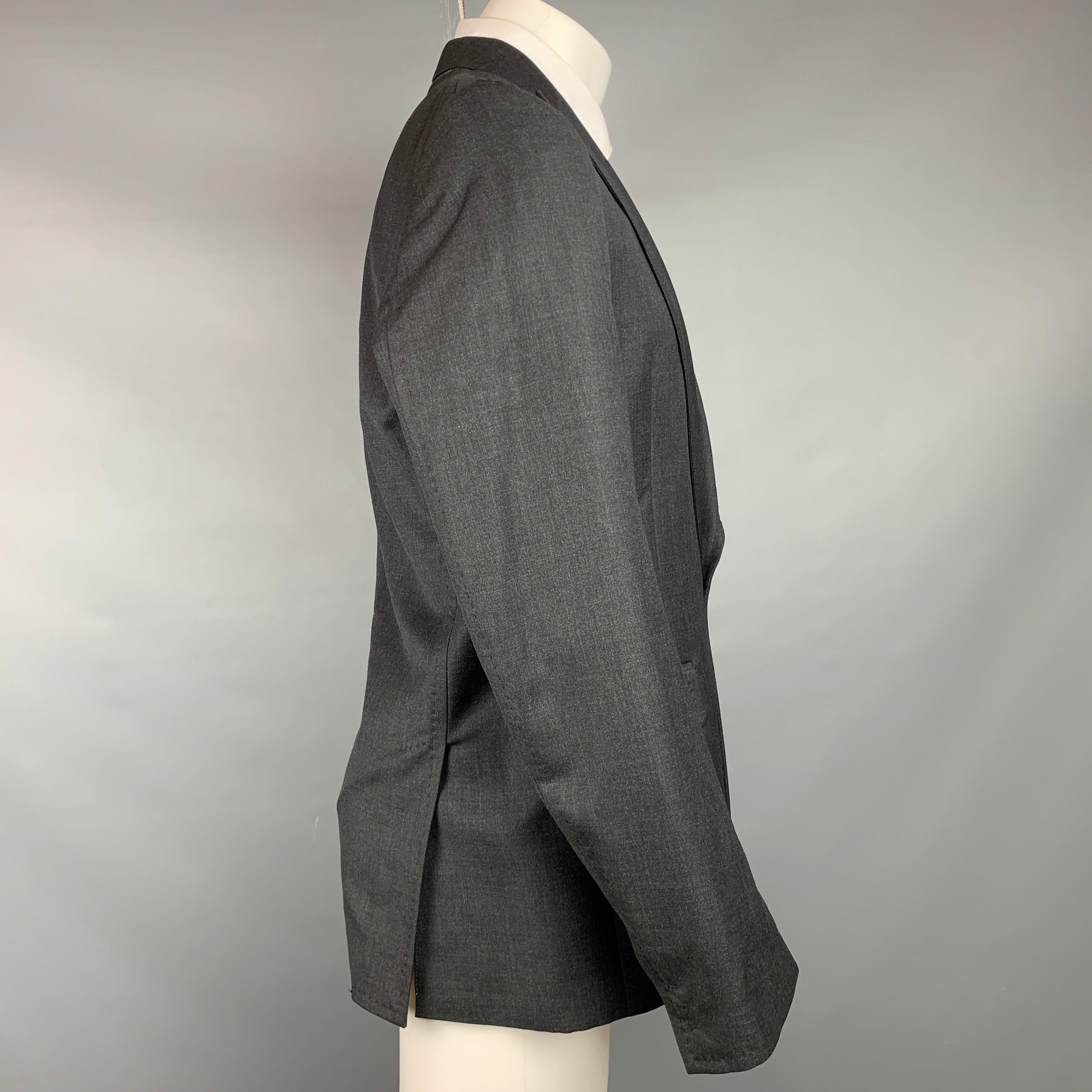 Dsquared2 Manteau de sport à revers en laine anthracite Taille 40 Bon état - En vente à San Francisco, CA
