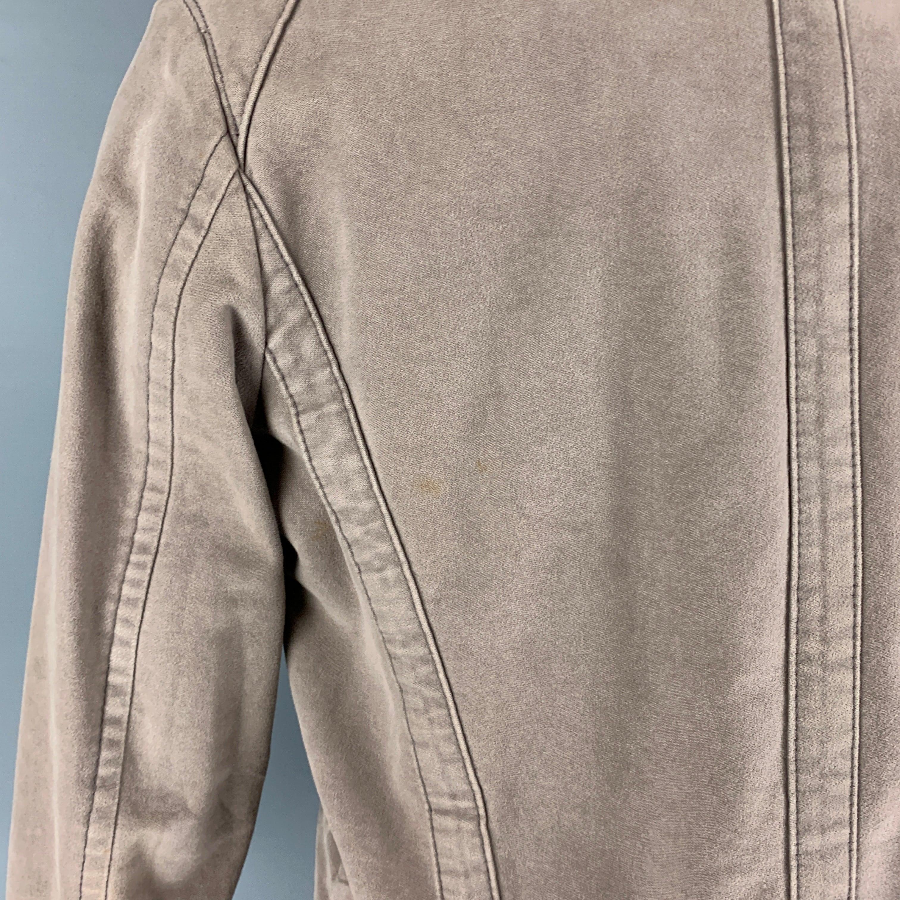 DSQUARED2 Taille 40 Veste zippée en moleskine taupe en vente 1