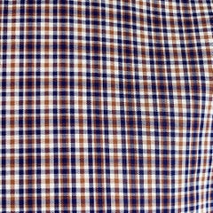 DSQUARED2 Size 40 White Navy Brown Plaid Cotton Contrast Trim Long Sleeve Shirt