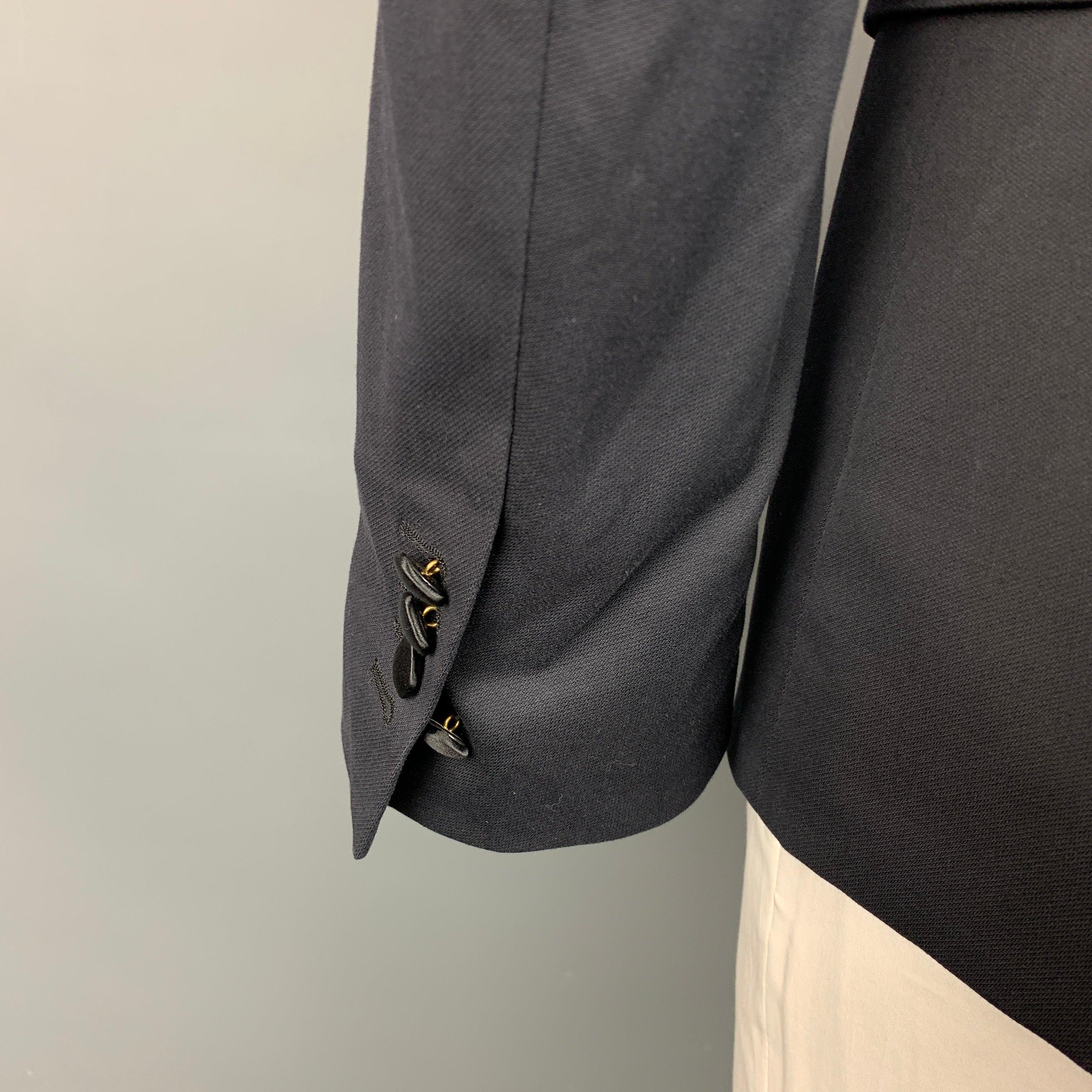 DSQUARED2 - Manteau de sport en coton avec appliques noires à revers pointu, taille 42 en vente 1