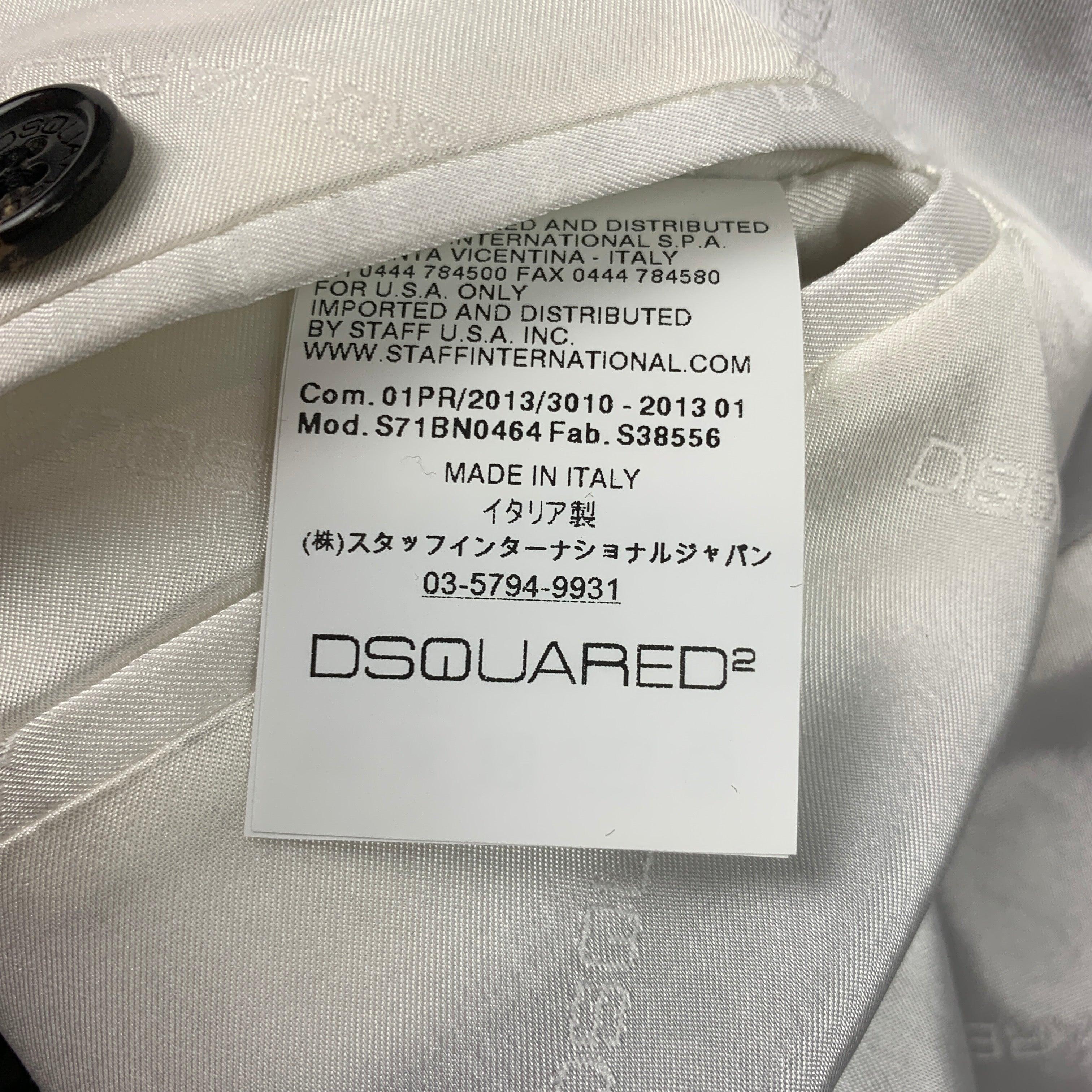 DSQUARED2 - Manteau de sport en coton avec appliques noires à revers pointu, taille 42 en vente 2