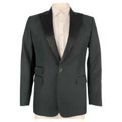 DSQUARED2 Size 42 Black Cotton Silk Peak Lapel Sport Coat