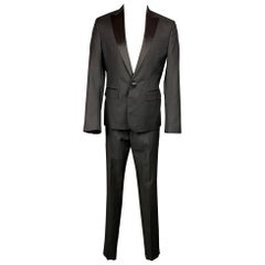 DSQUARED2 Size 42 Black Wool / Silk Peak Lapel Tuxedo Suit