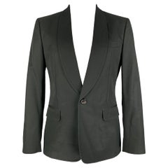 DSQUARED2 Talla 44 Abrigo negro de algodón con cuello chal