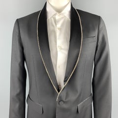 DSQUARED2 Size 44 Black Embellishment Wool Shawl Collar Sport Coat