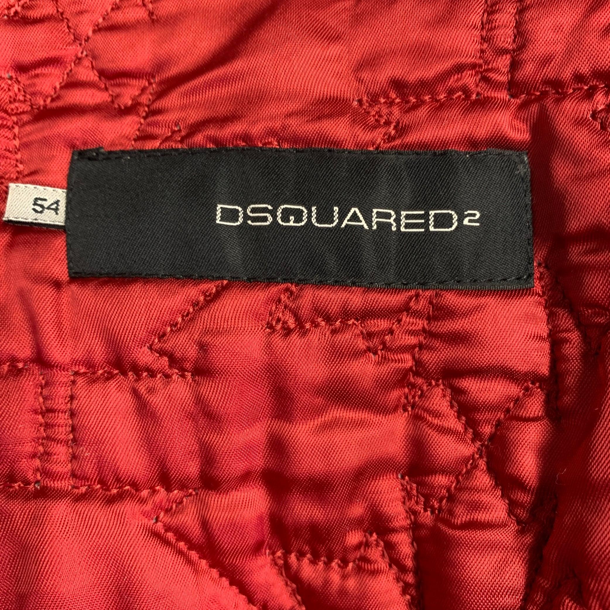 DSQUARED2 Talla 44 Chaqueta motera de piel negra con cremallera en venta 1