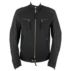 DSQUARED2 Size 44 Black Mixed Fabrics Wool Blend Zip Up Jacket