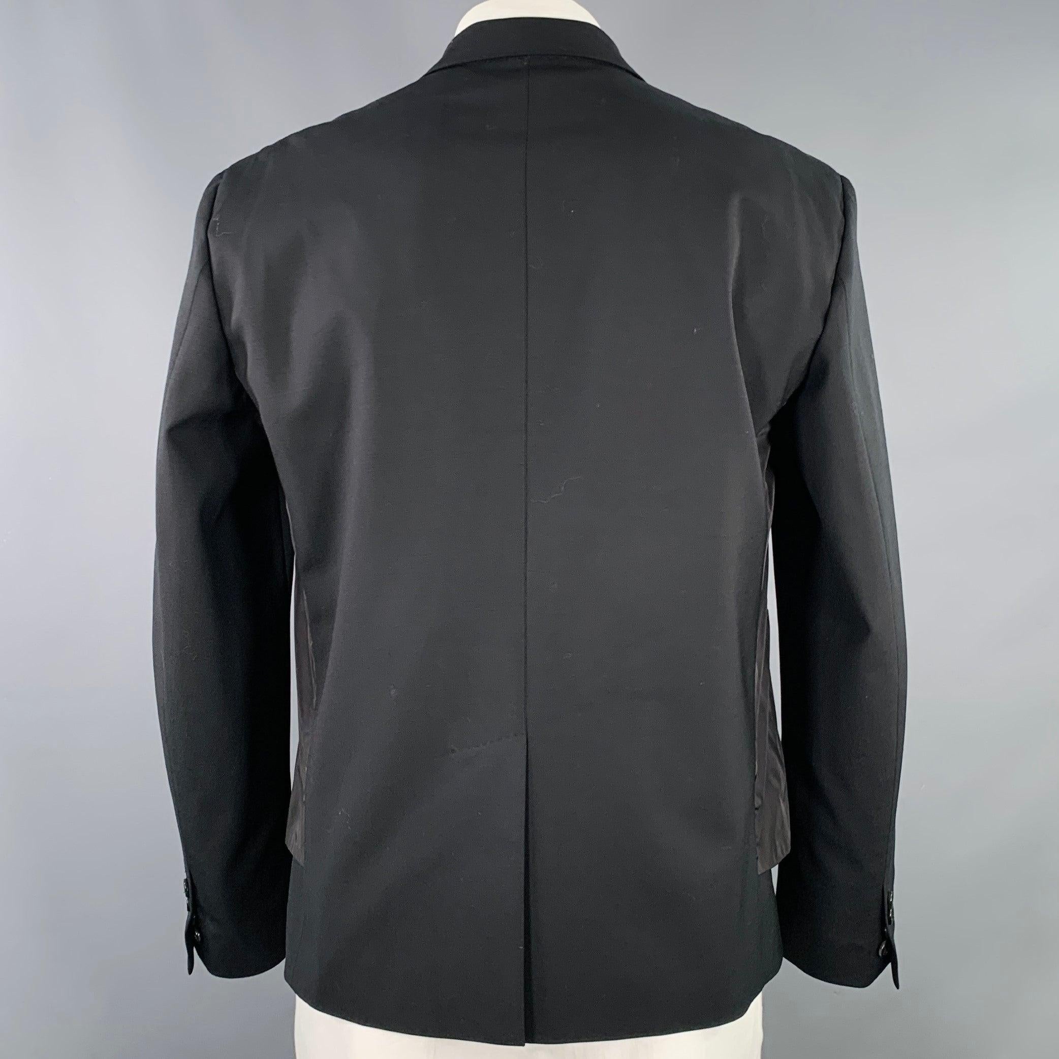 Men's DSQUARED2 Size 44 Black Silver Virgin Wool Blend Utility Sport Coat For Sale