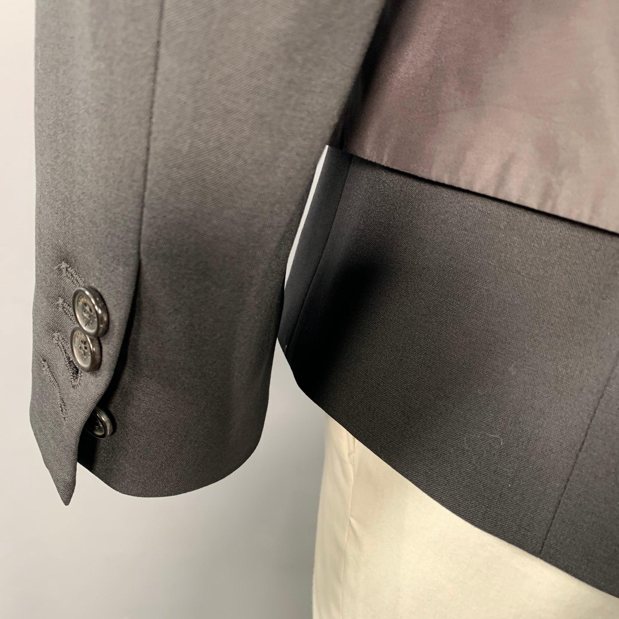 DSQUARED2 Size 44 Black Silver Virgin Wool Blend Utility Sport Coat For Sale 1