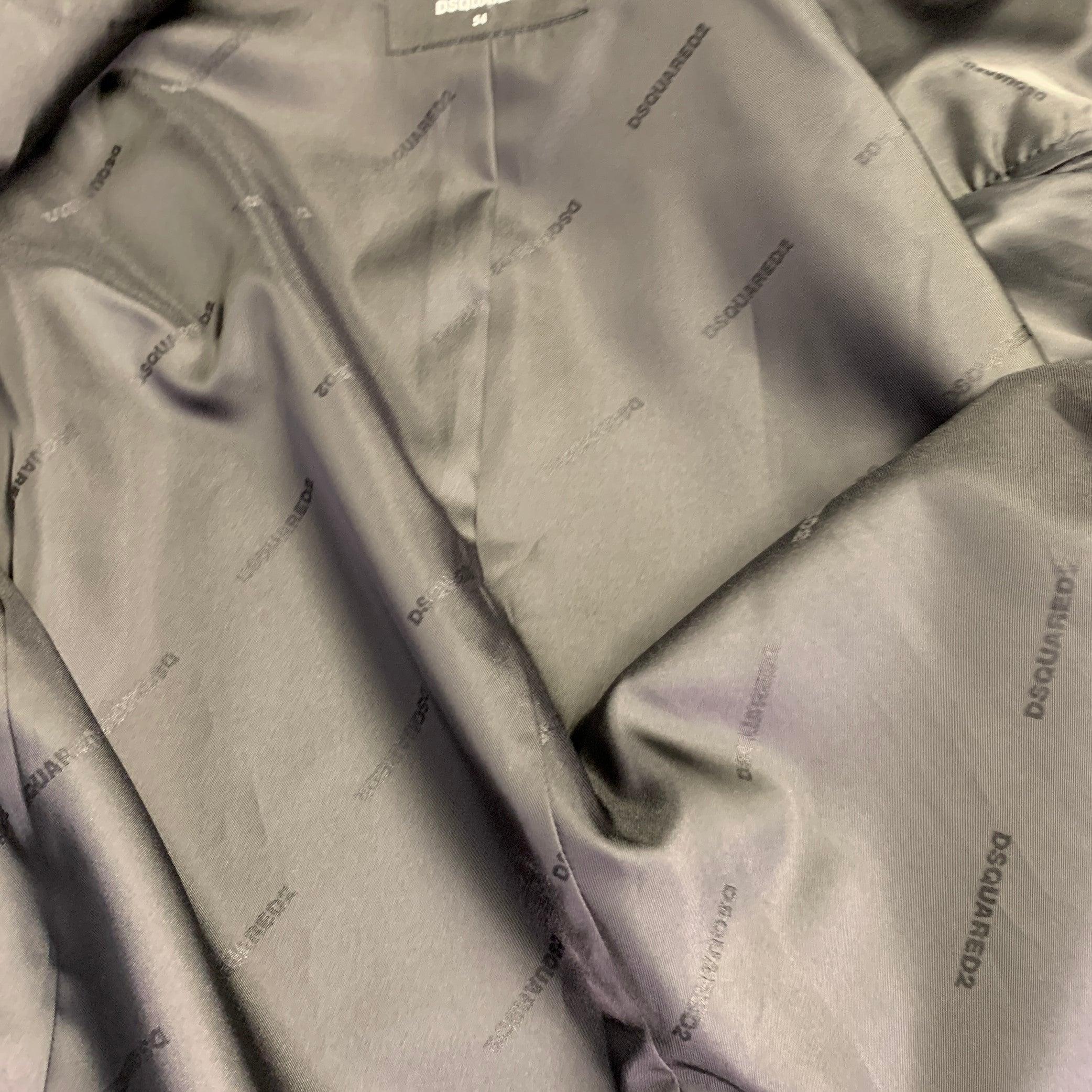 DSQUARED2 Size 44 Black Silver Virgin Wool Blend Utility Sport Coat For Sale 4