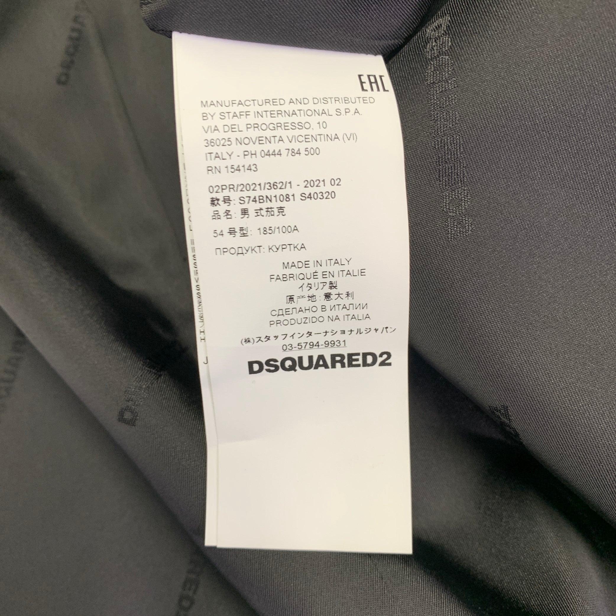 DSQUARED2 Size 44 Black Silver Virgin Wool Blend Utility Sport Coat For Sale 5