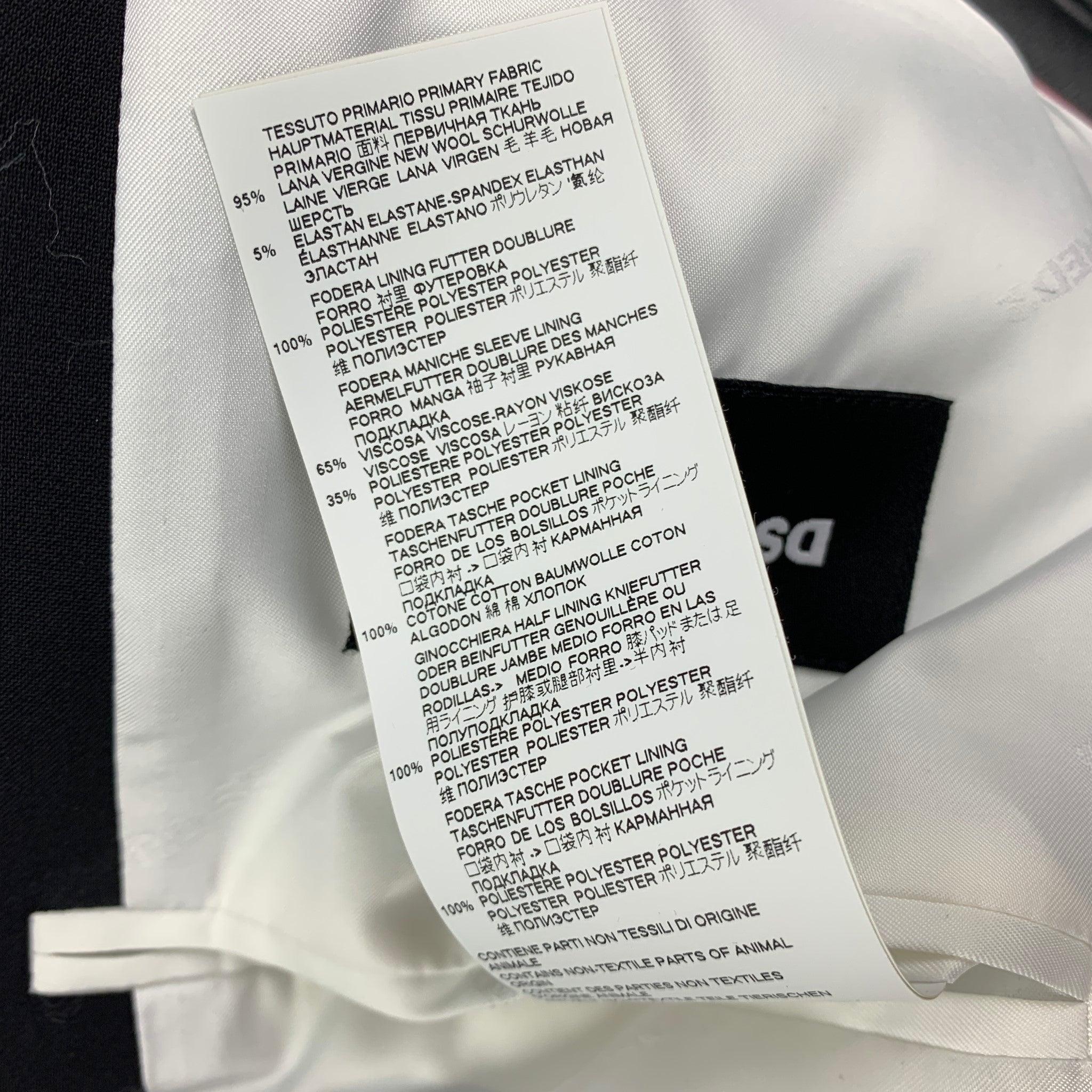 Dsquared2 Taille 44 Manteau sport à revers échancré en laine mélangée noire en vente 1