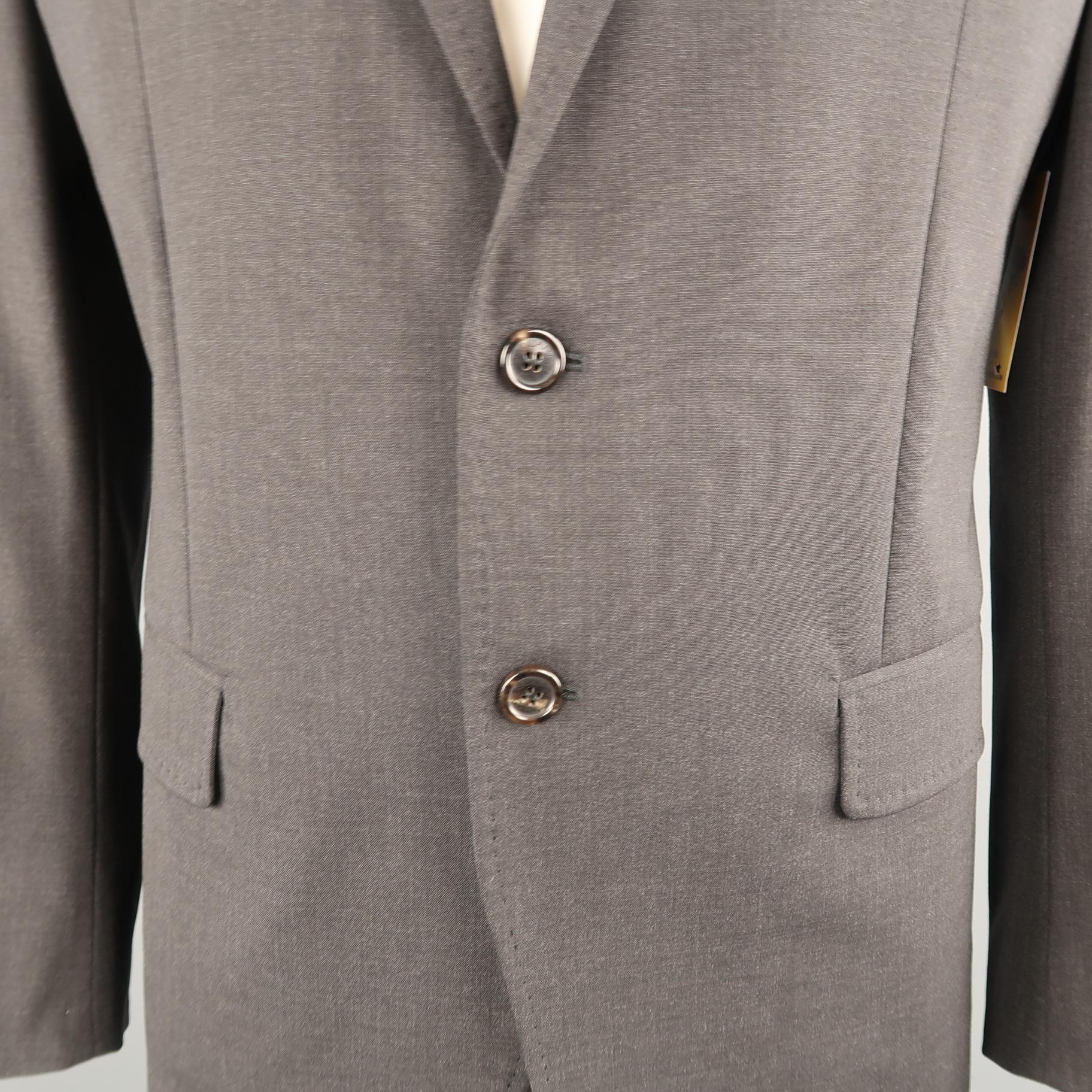 Black DSQUARED2 Size 44 Charcoal Wool Blend Notch Lapel Sport Coat