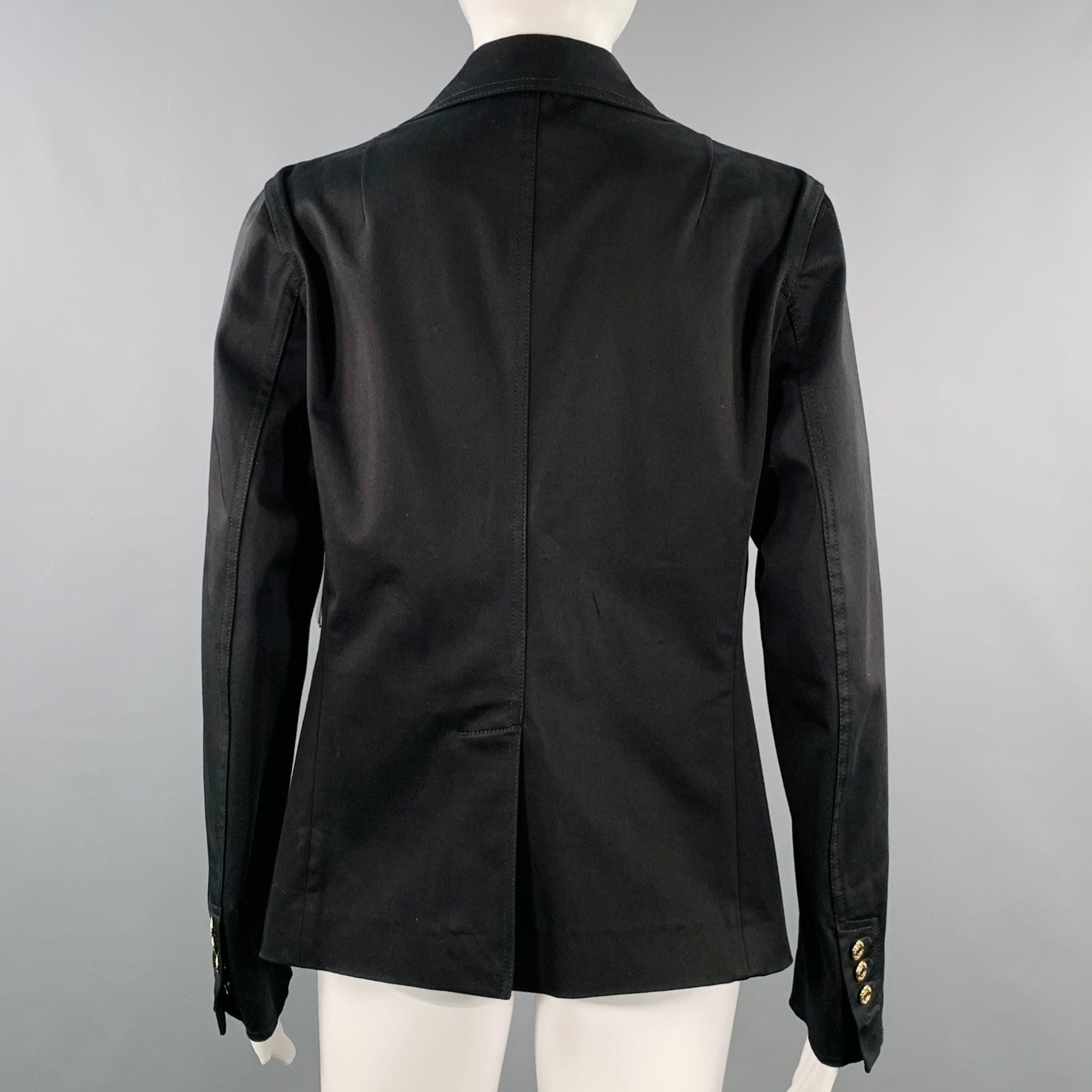 Nero DSQUARED2 Giacca monopetto in misto cotone nero taglia 8 in vendita