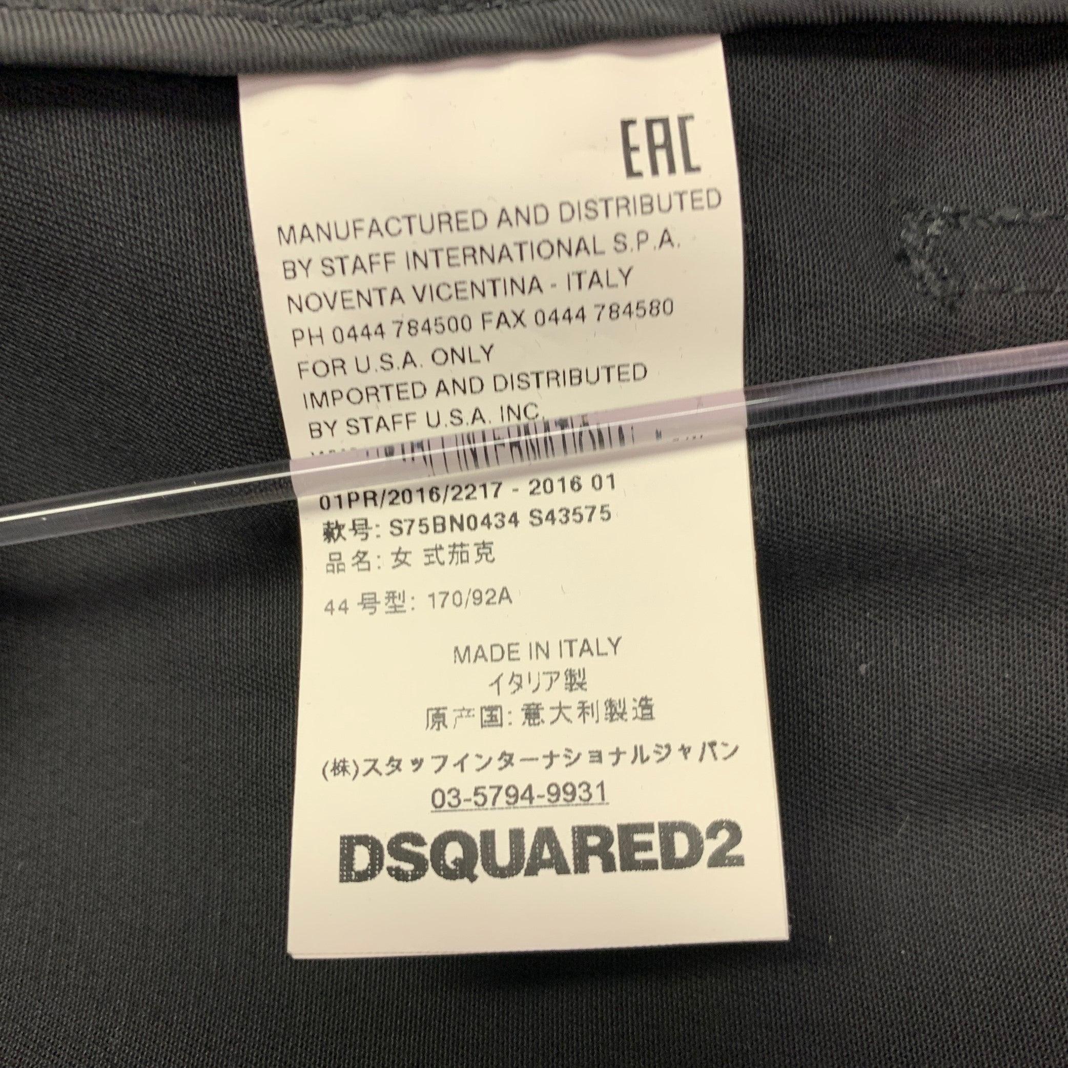 DSQUARED2 Giacca monopetto in misto cotone nero taglia 8 in vendita 1
