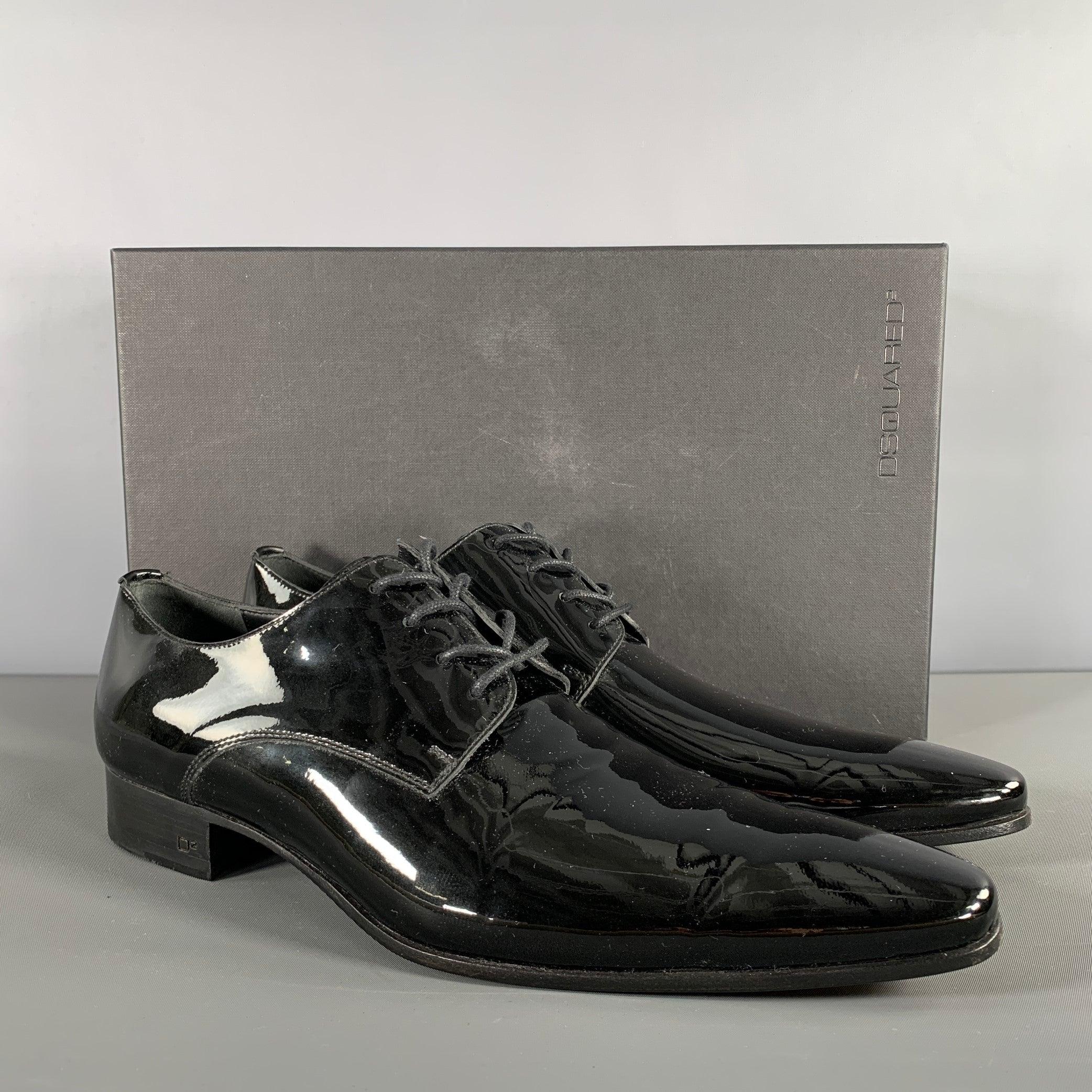 DSQUARED2 Size 9.5 Black Solid Leather Lace Up Lace Up Shoes For Sale 5