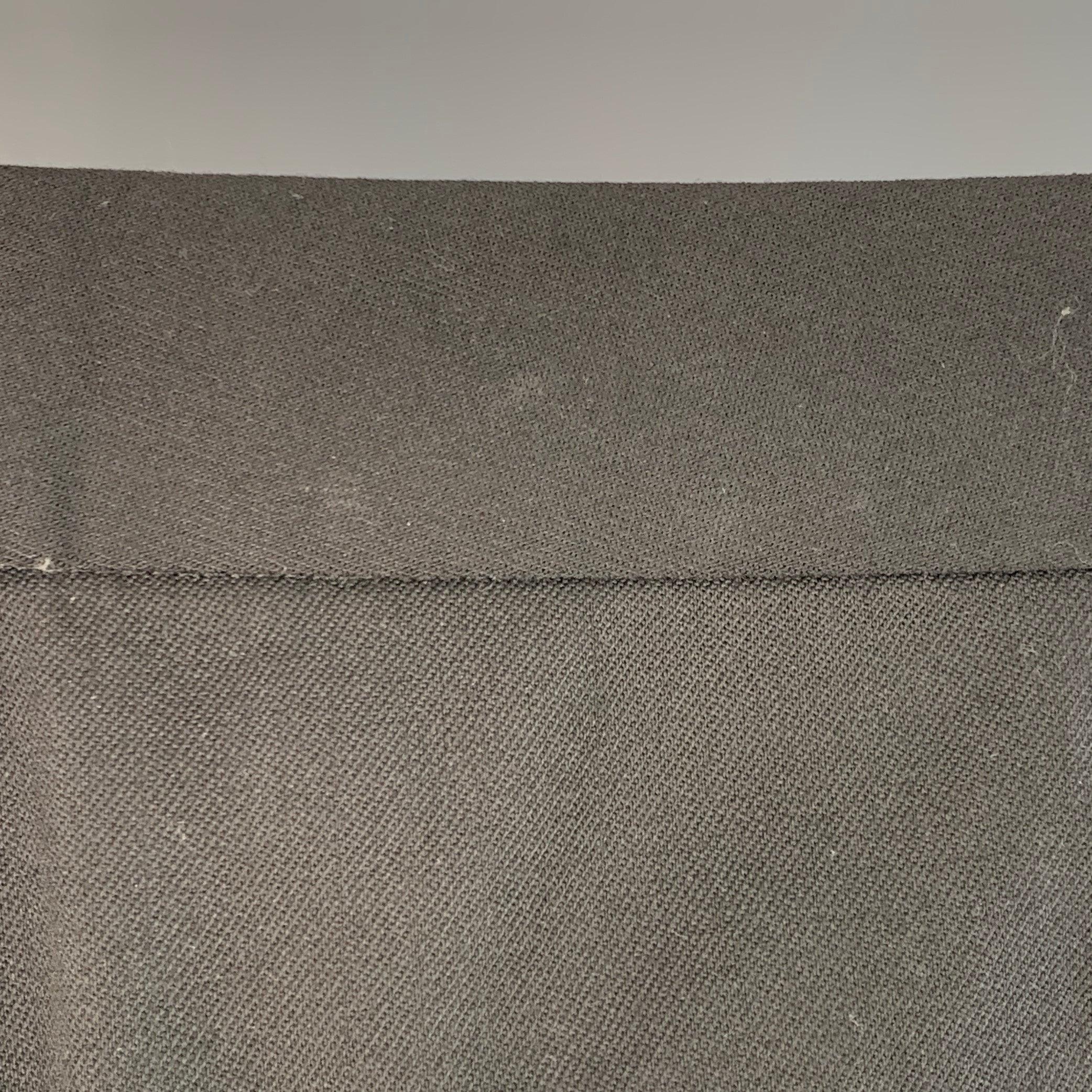 Nero DSQUARED2 Taglia L Pantaloni da abito neri in misto lana vergine, con il fronte piatto. in vendita