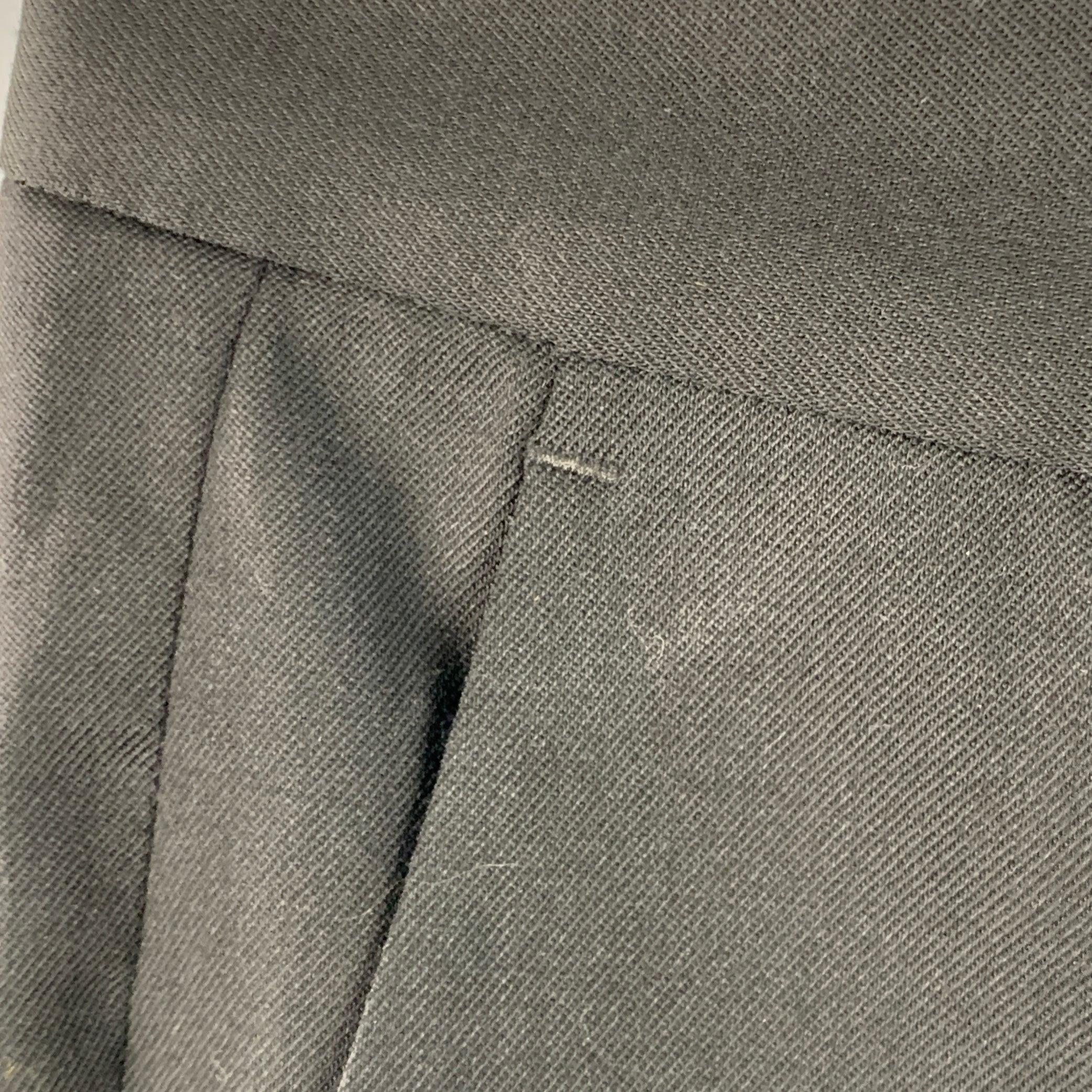 DSQUARED2 Taglia L Pantaloni da abito neri in misto lana vergine, con il fronte piatto. In condizioni ottime in vendita a San Francisco, CA