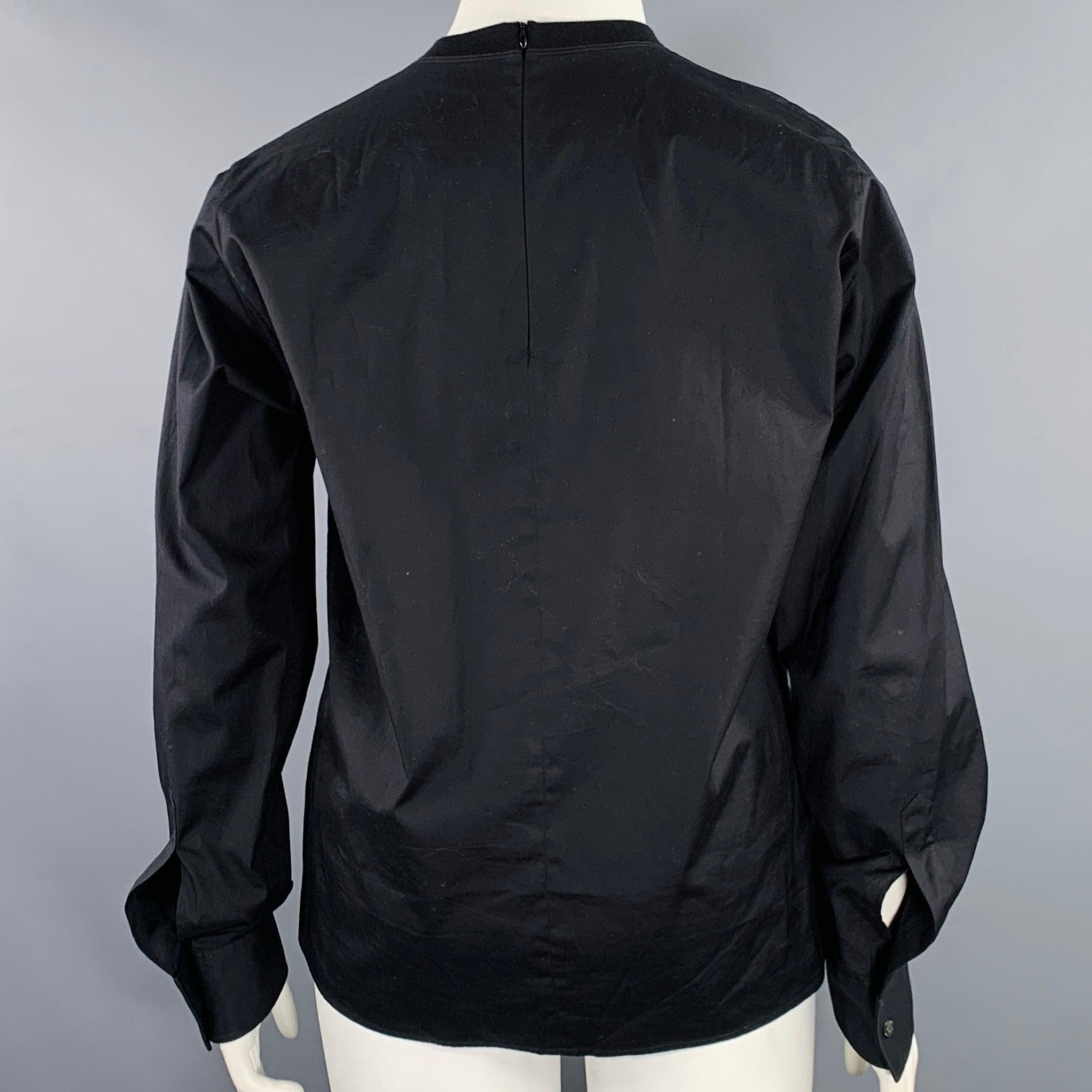 DSQUARED2 Size L Black White Logo Shirt Sleeves Pullover In Excellent Condition For Sale In San Francisco, CA