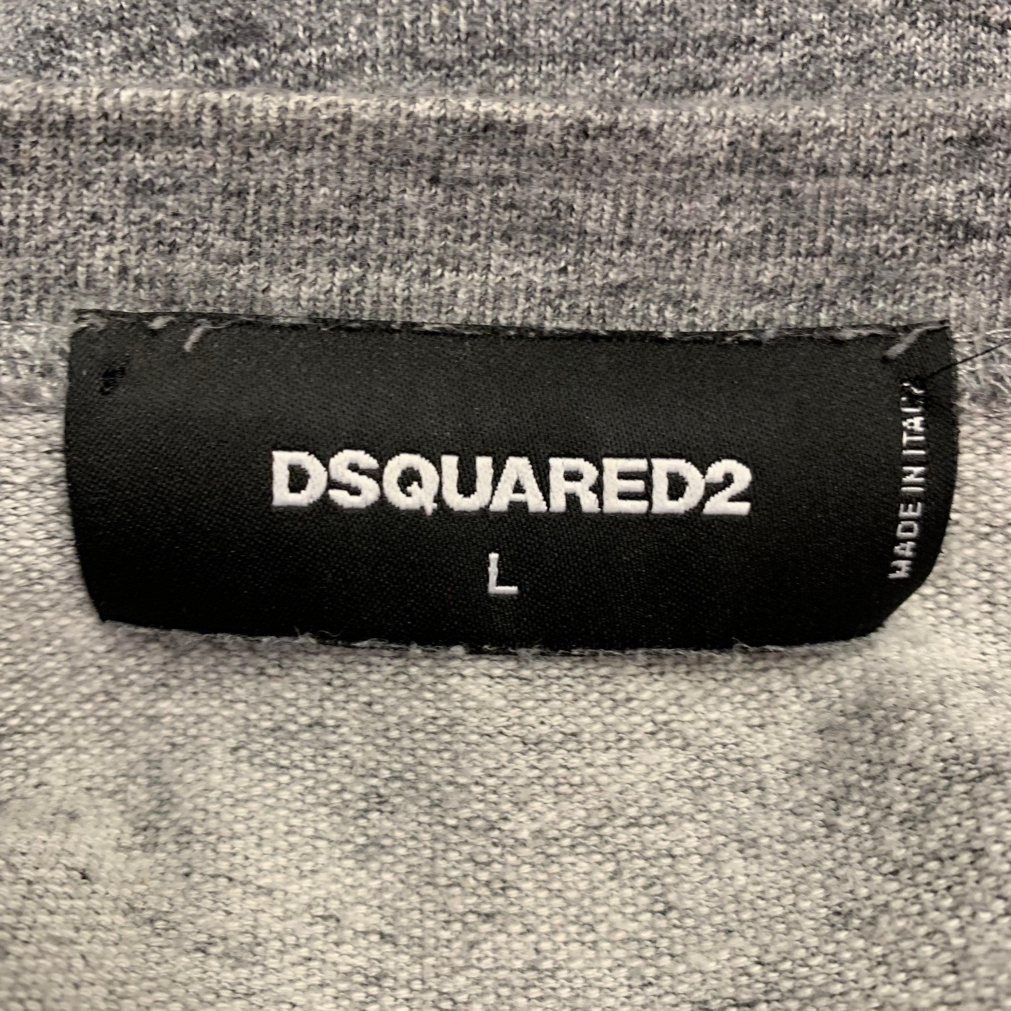 DSQUARED2 Größe L Sweatshirt mit grauem und rotem Logo Herren im Angebot