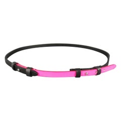 DSQUARED2 Size L Pink & Black Two Tone Leather Skinny Belt