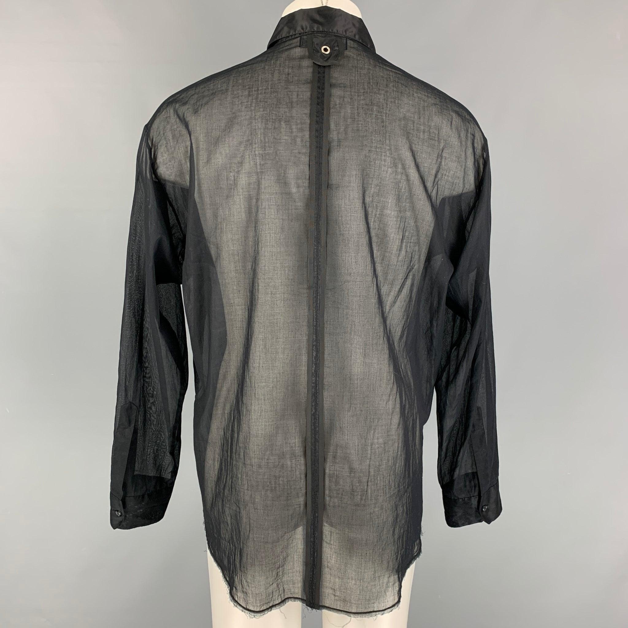 DSQUARED2 Taille M Bouton en coton noir  Chemise à manches longues Excellent état - En vente à San Francisco, CA
