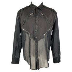 DSQUARED2 Talla M Negro Algodón Abotonado  Camisa de manga larga