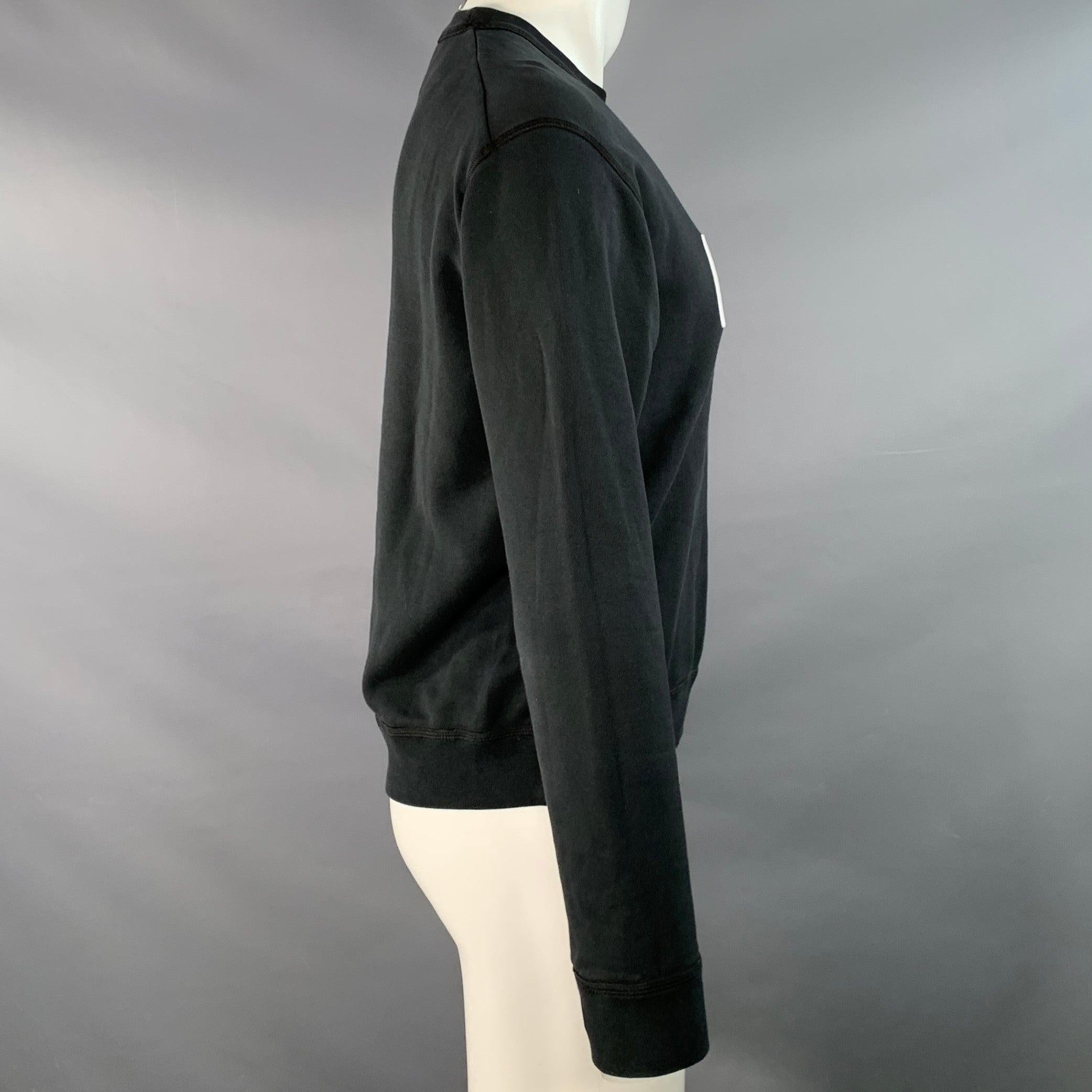 DSQUARED2 Talla M Negro Blanco Logotipo Sudadera Cuello Redondo Algodón en Excelente estado para la venta en San Francisco, CA