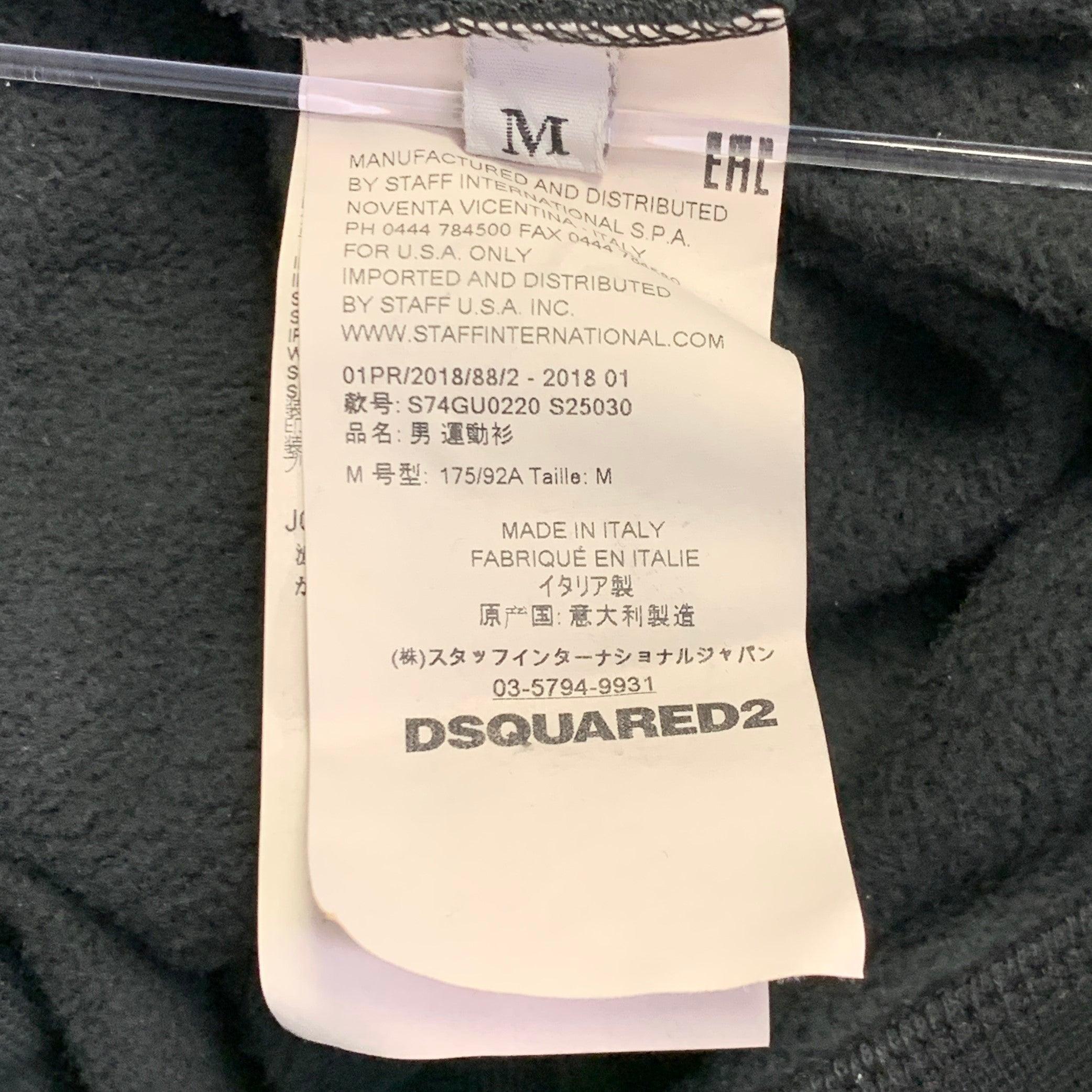 DSQUARED2 Talla M Negro Blanco Logotipo Sudadera Cuello Redondo Algodón en venta 2