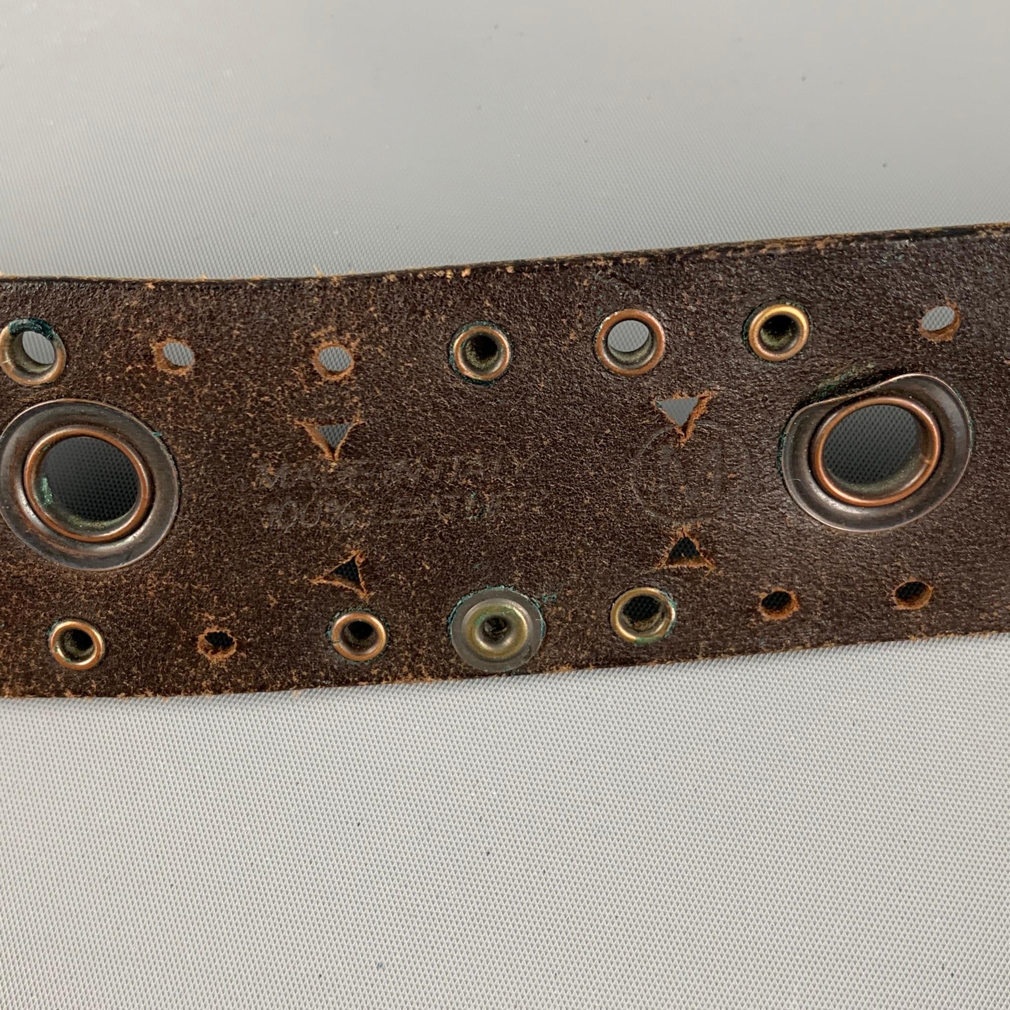 Men's DSQUARED2 Size M Brown Perforated Leather Belt
