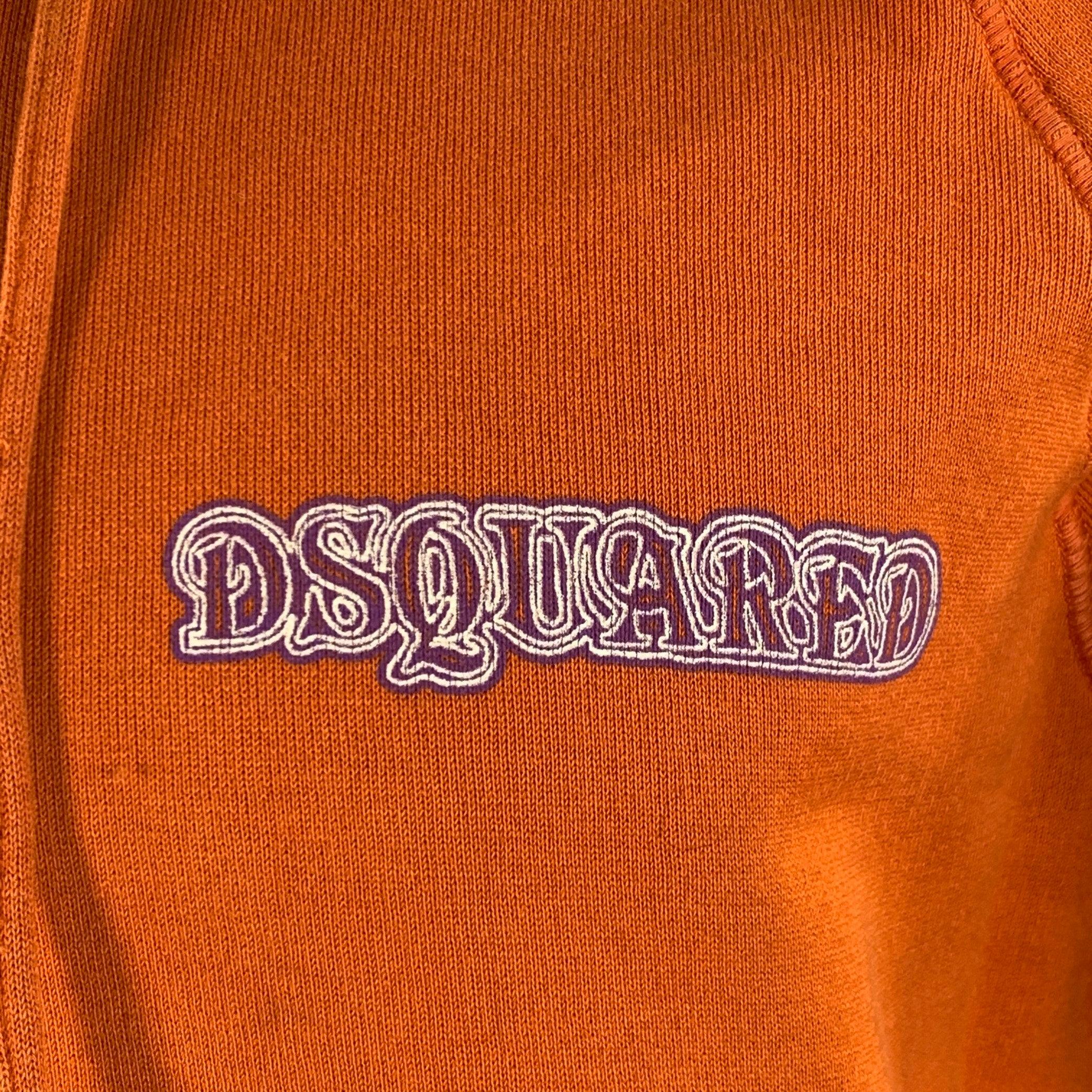 DSQUARED2 sweatshirt
in an orange cotton featuring a hooded style, purple 