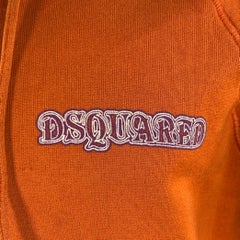 DSQUARED2 Size M Friend Named Jesus Orange Purple Print Cotton Hoodie Sweatshirt