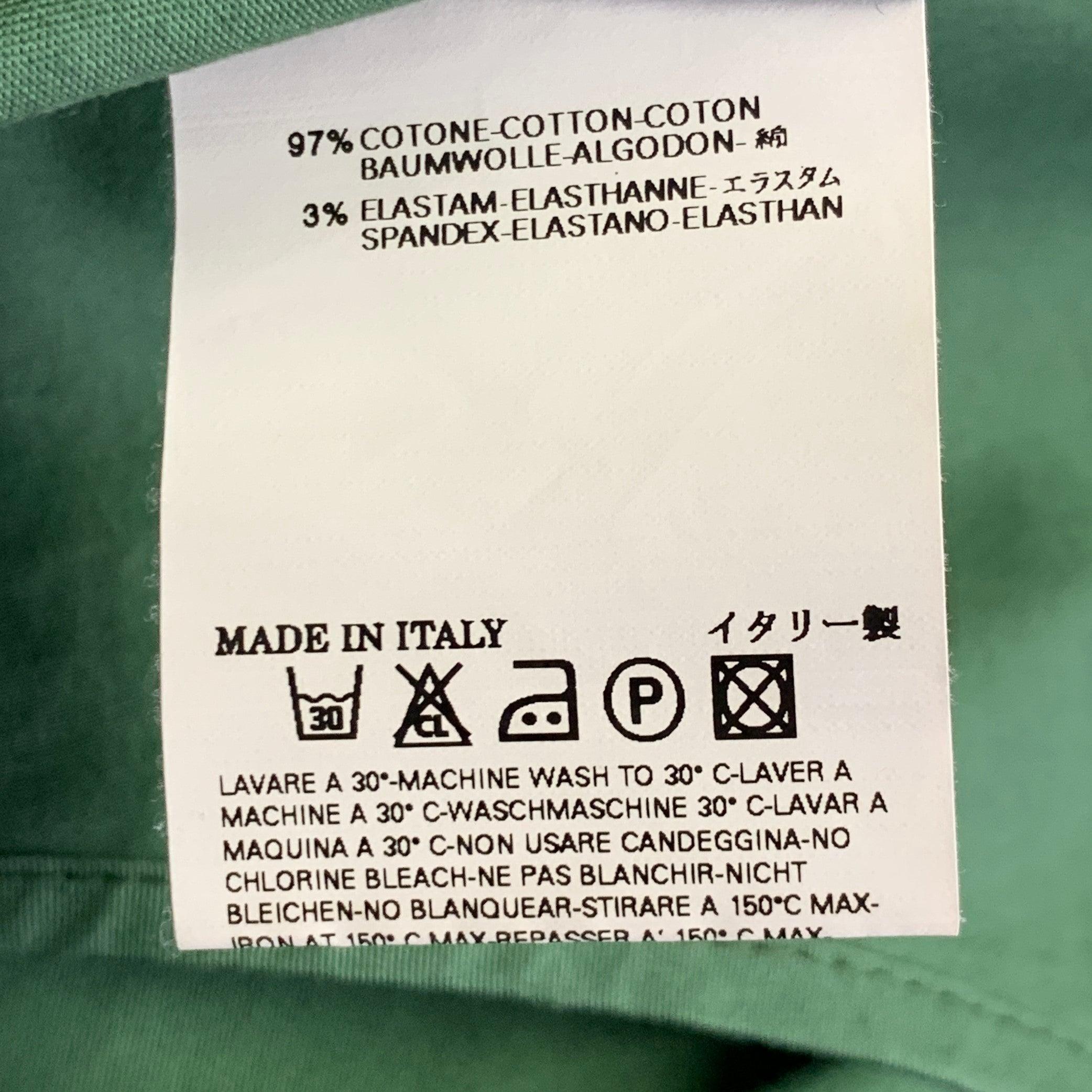 DSQUARED2 Size M Chemise à manches longues à col large en coton mélangé vert en vente 3