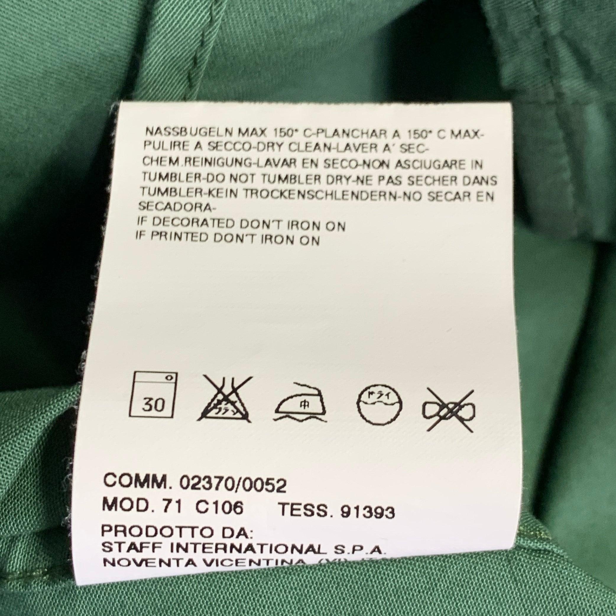 DSQUARED2 Size M Chemise à manches longues à col large en coton mélangé vert en vente 4