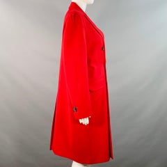 DSQUARED2 Taglia M Cappotto doppiopetto in misto lana rossa con risvolto a punta