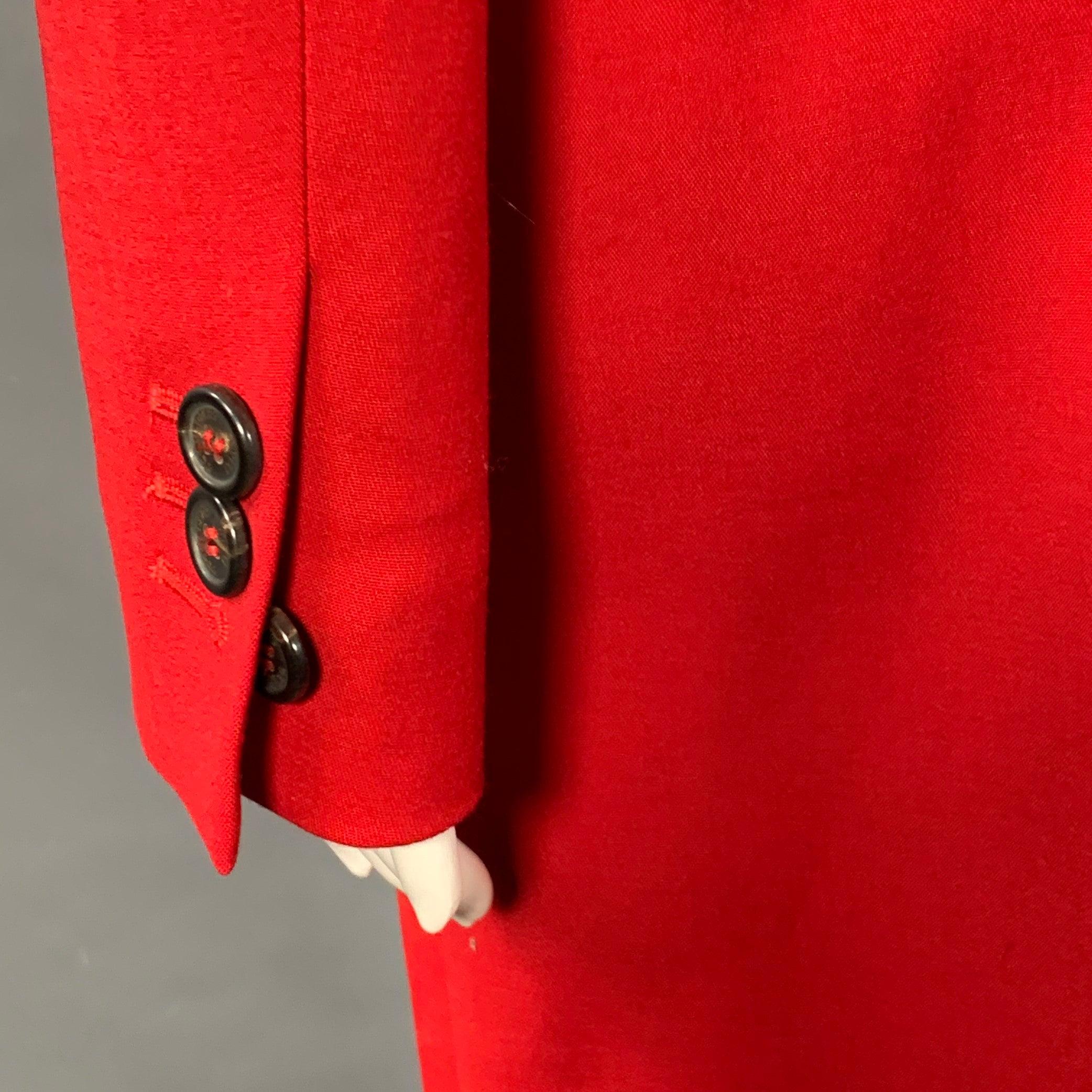 DSQUARED2 Größe M Rotes Wollgemisch Zweireihiger Mantel mit Spitzrevers Damen im Angebot
