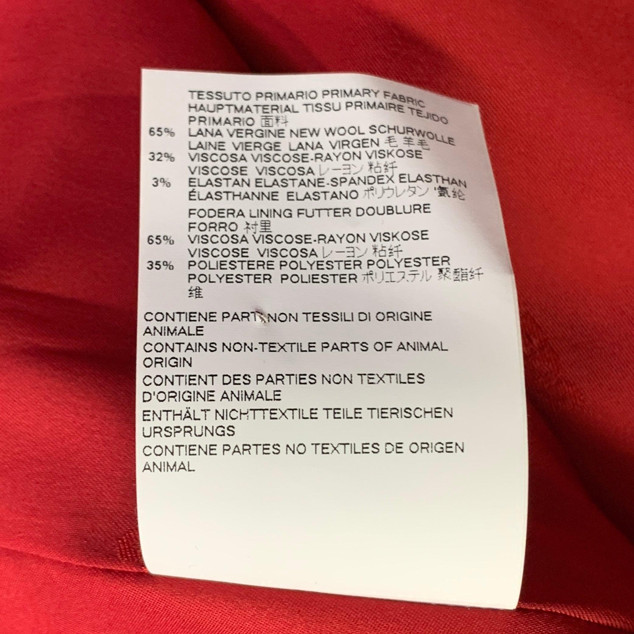 DSQUARED2 Größe M Rotes Wollgemisch Zweireihiger Mantel mit Spitzrevers im Angebot 4