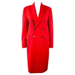 DSQUARED2 Größe M Rotes Wollgemisch Zweireihiger Mantel mit Spitzrevers