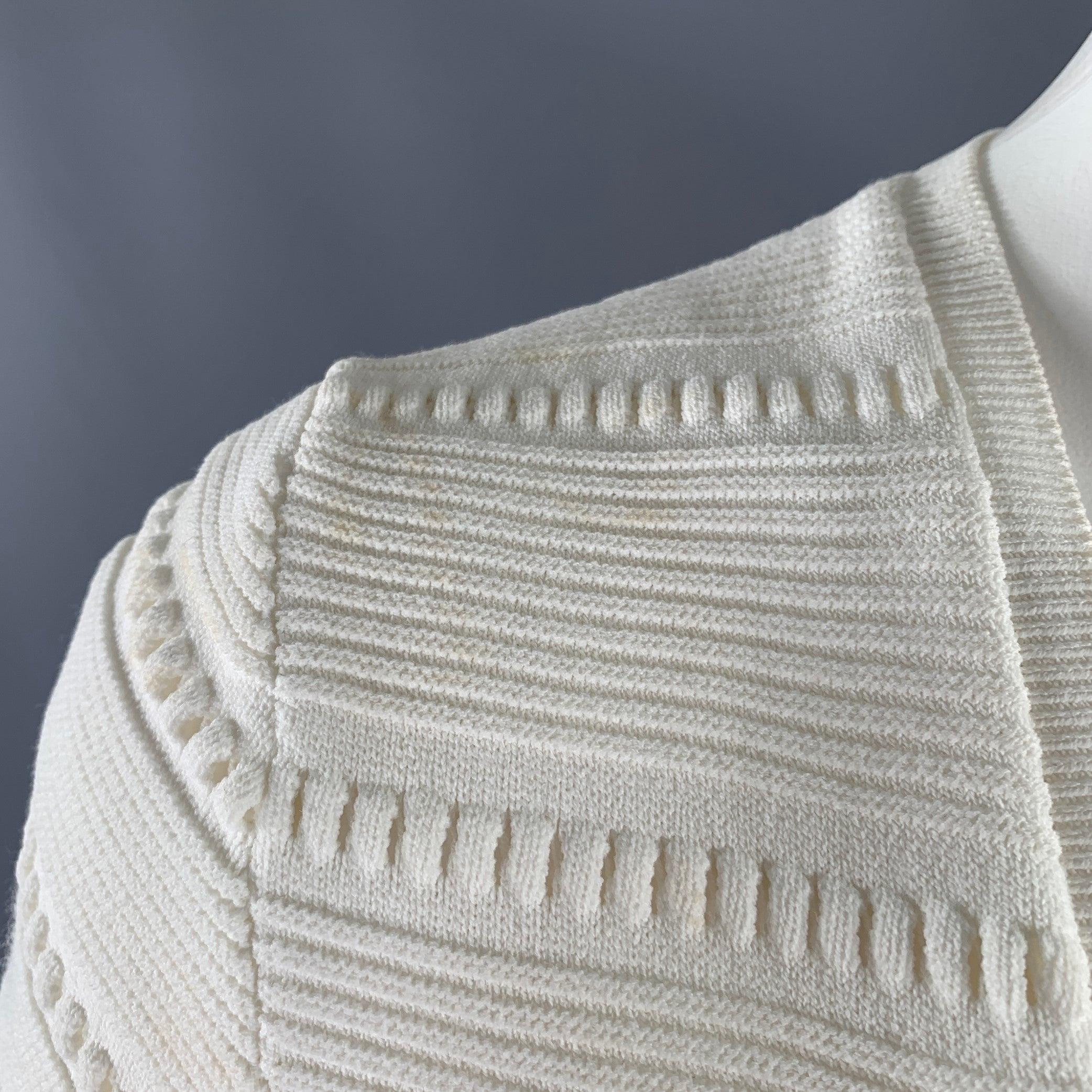 DSQUARED2 Talla M Blanco Rayón Poliamida Textura Vestido Manga Corta en venta 2