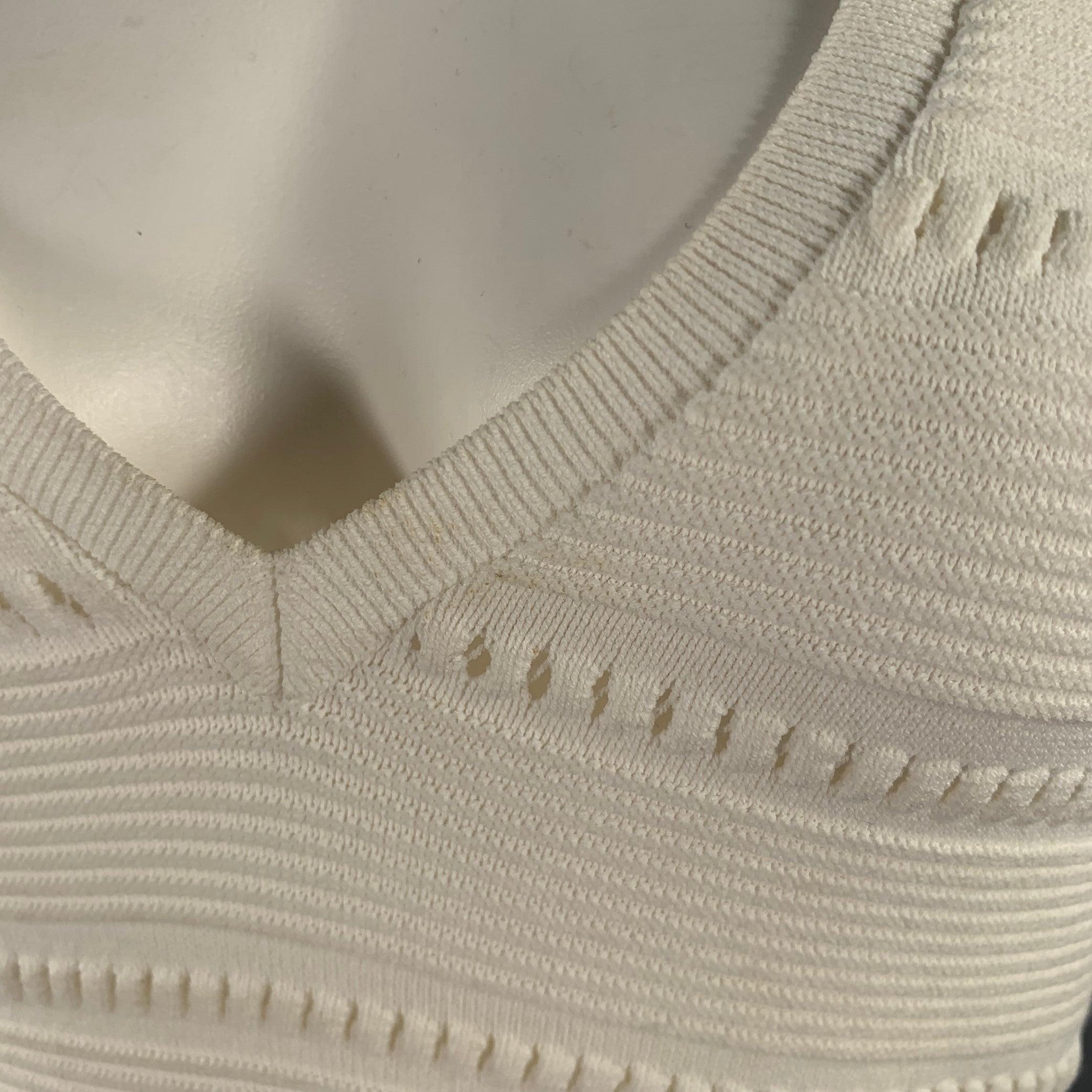 DSQUARED2 Size M White Rayon Polyamide Textured Short Sleeve Dress For Sale 4