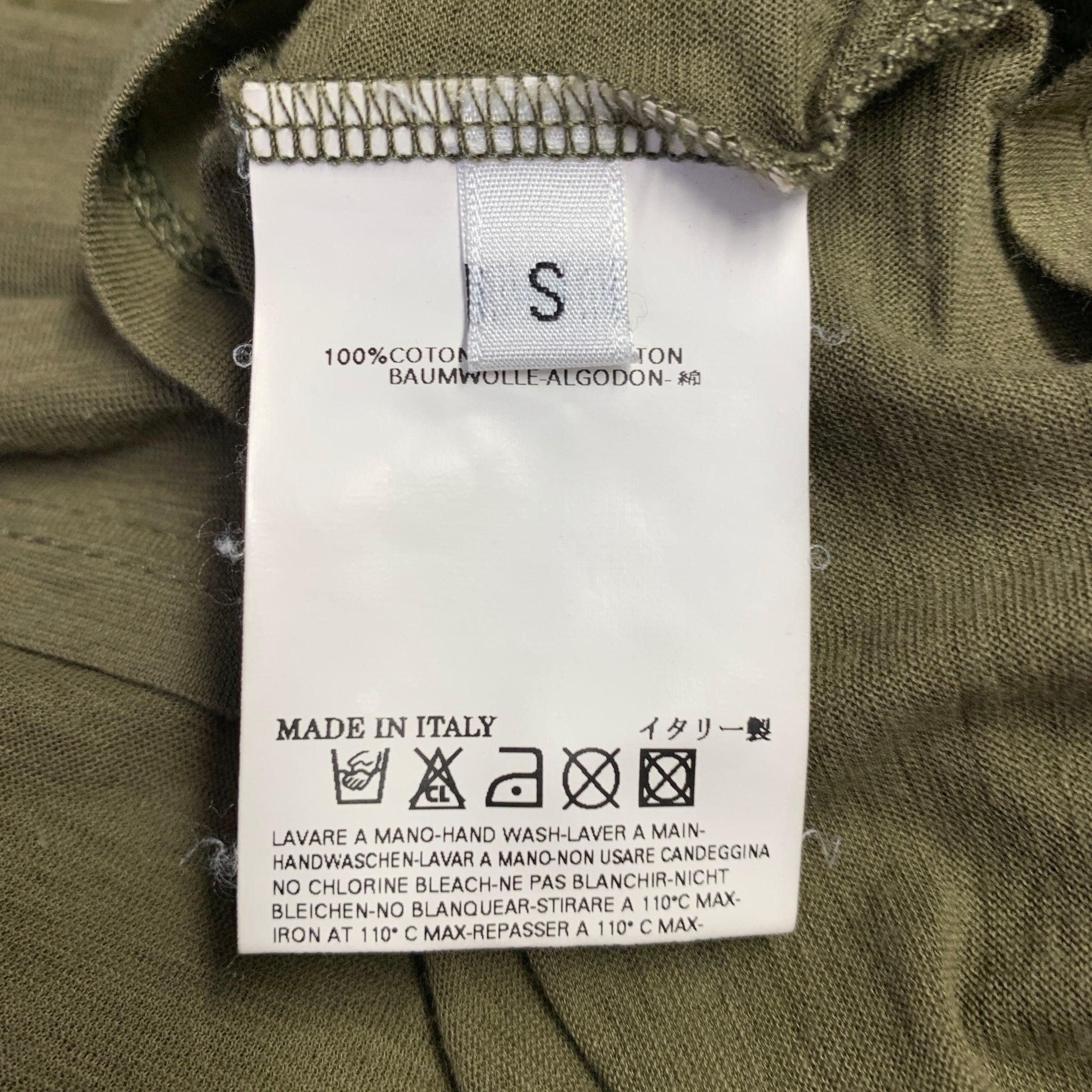 DSQUARED2 Taille S T-shirt col V en coton imprimé vert olive Hawaiian Chill en vente 1