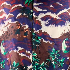 DSQUARED2 Size S Multi Color Hawaiian Tropical Silk Camp Short Sleeve Shirt