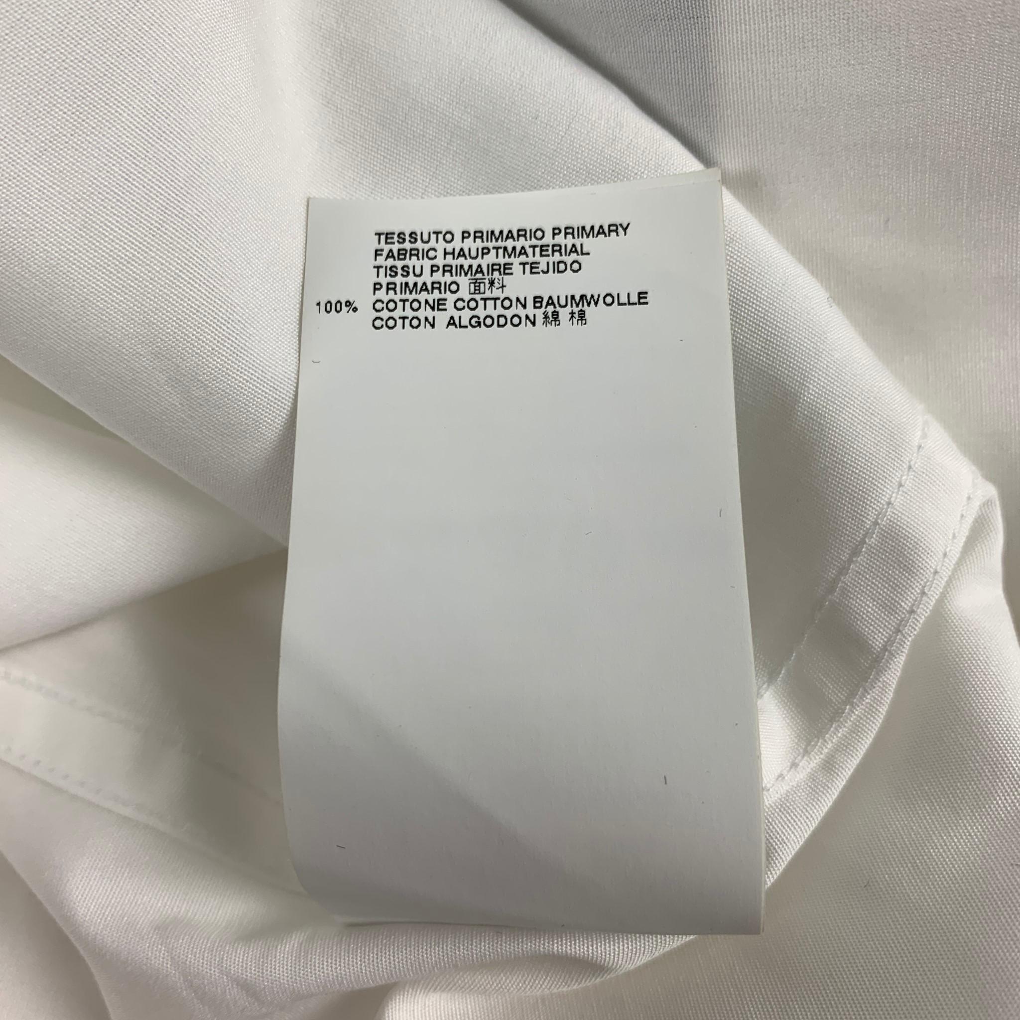 DSQUARED2 Size S White Cotton Hidden Placket Long Sleeve Shirt 1