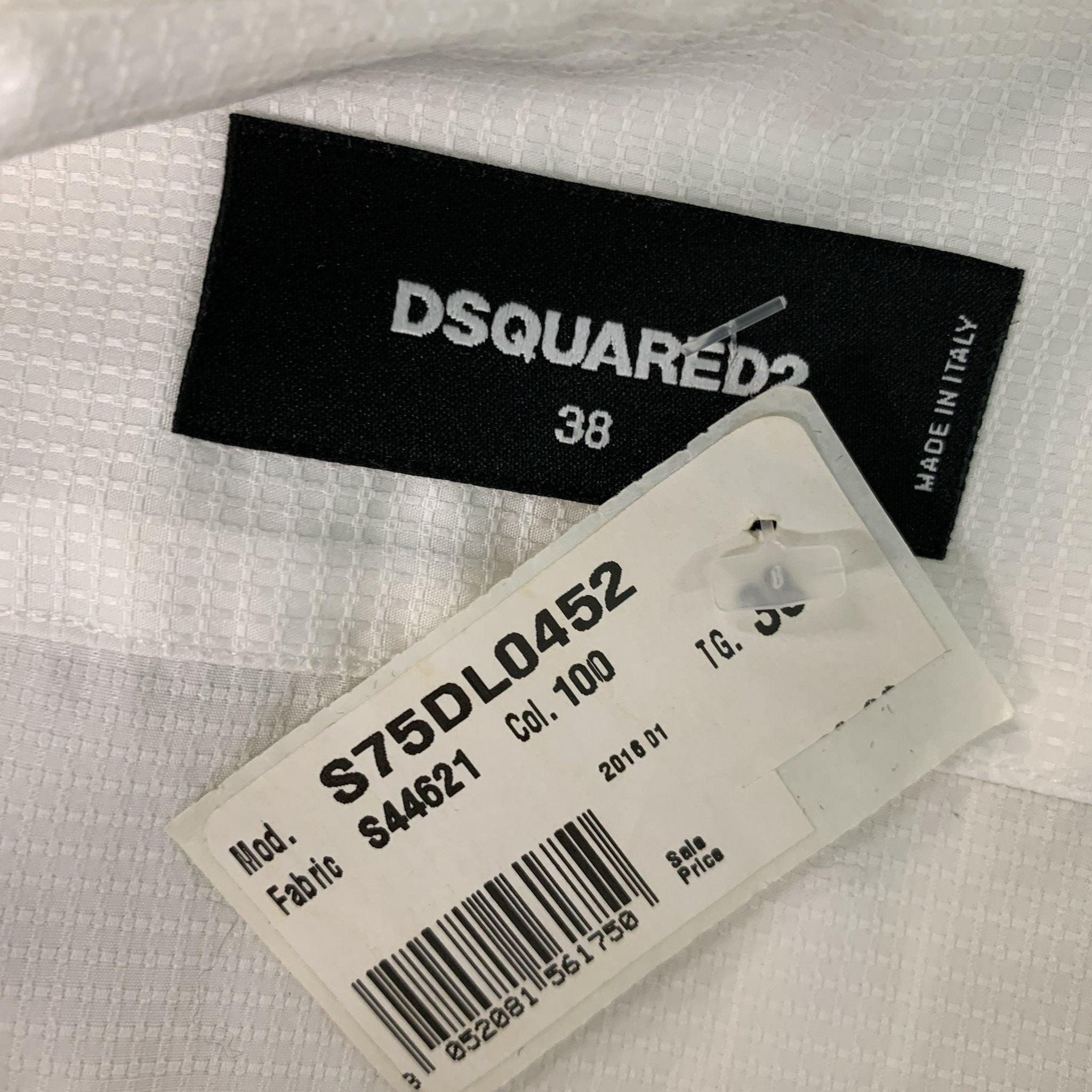 Women's DSQUARED2 Size S White Cotton Textured Button Up Shirt For Sale