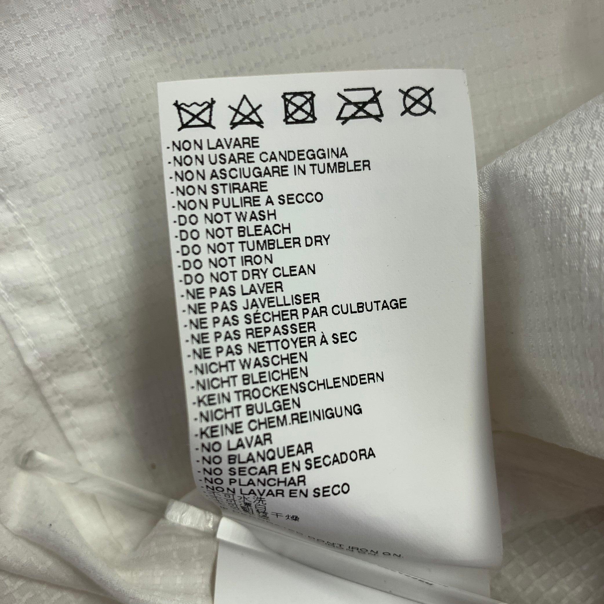 DSQUARED2 Size S White Cotton Textured Spread Collar Shirt For Sale 6