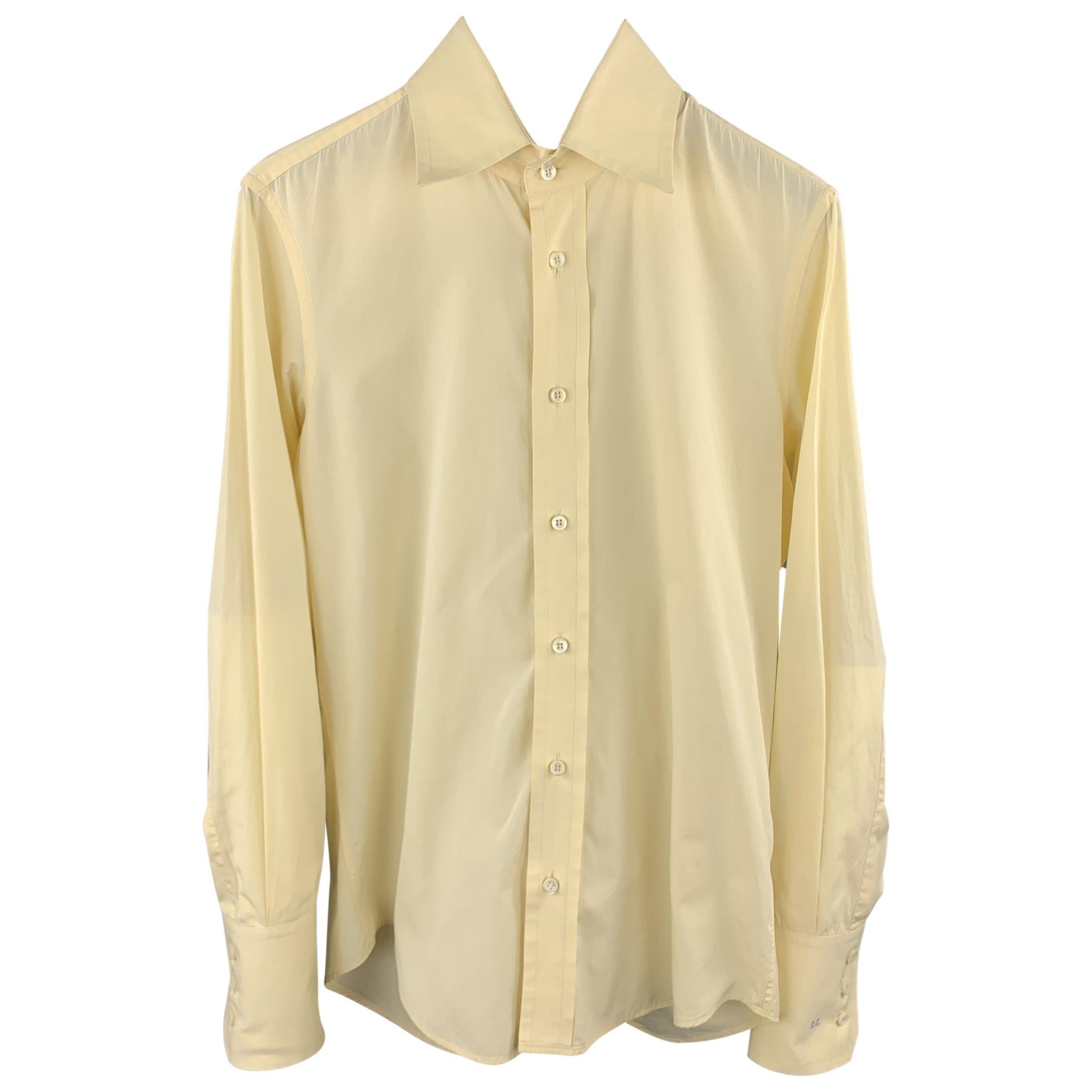 DSQUARED2 Size S Yellow Cotton Long Sleeve Shirt