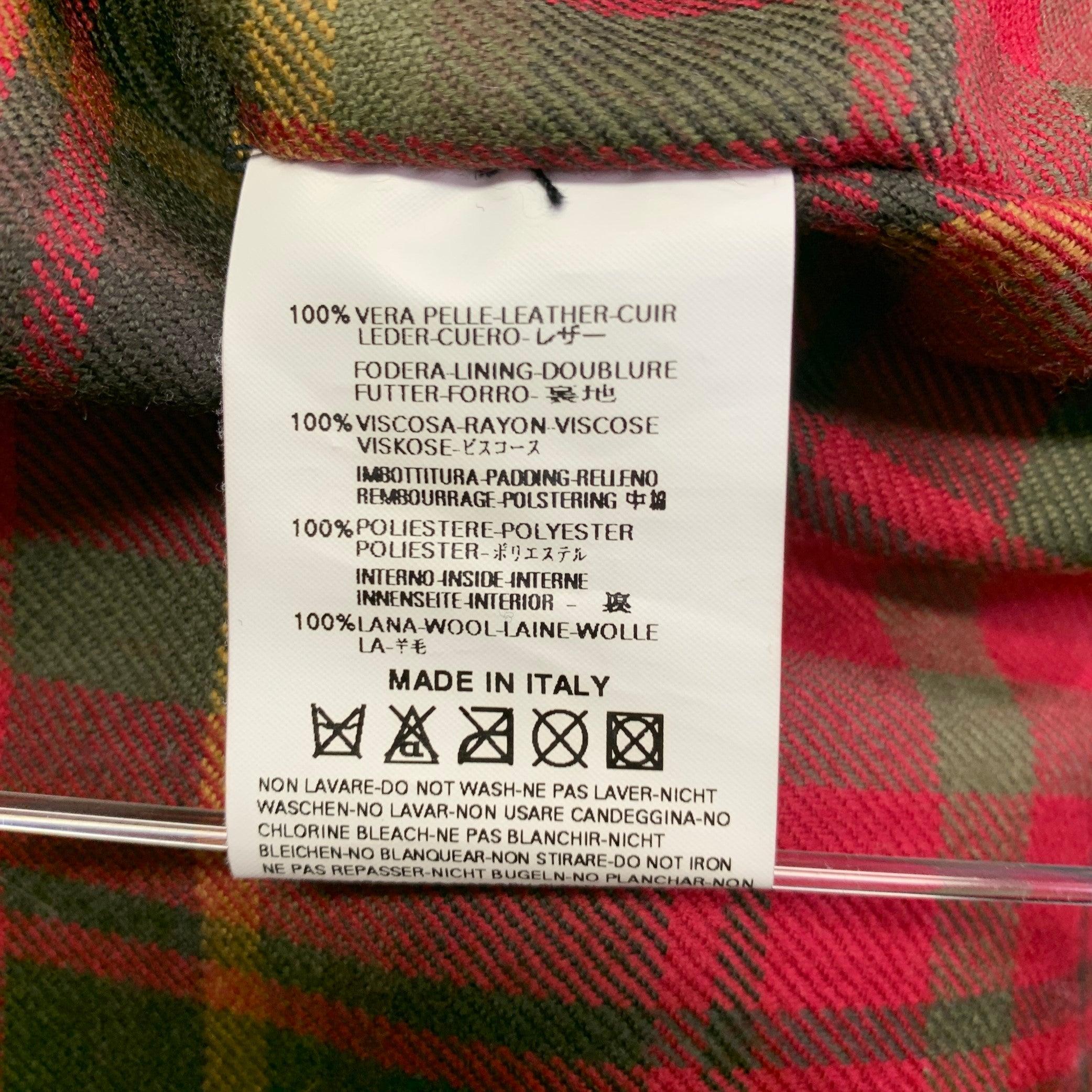 Dsquared2 Giacca da moto con zip in pelle nera taglia XL in vendita 5